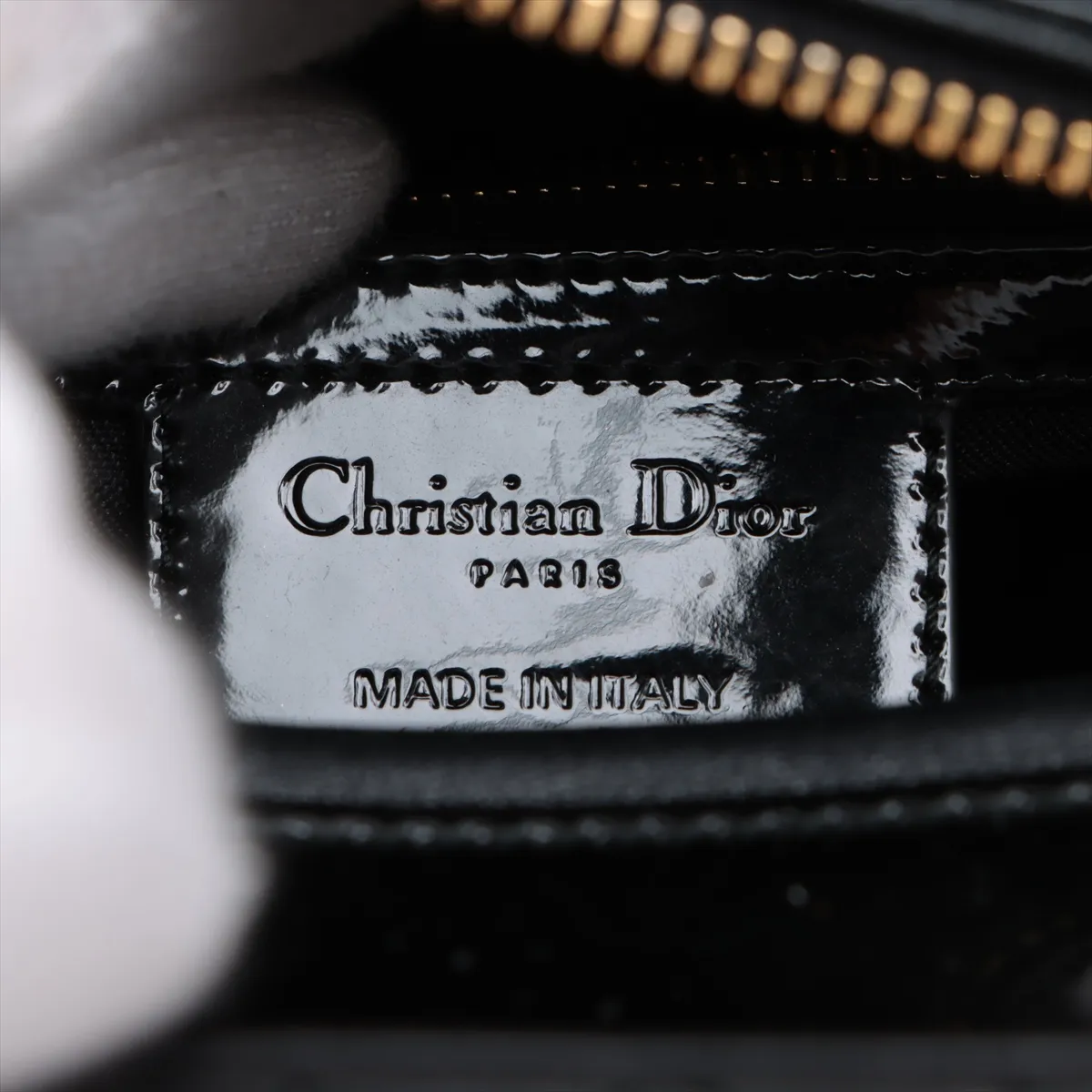 Cannage Lady Dior Patent Leather 2WAY Handbag Black — view 10