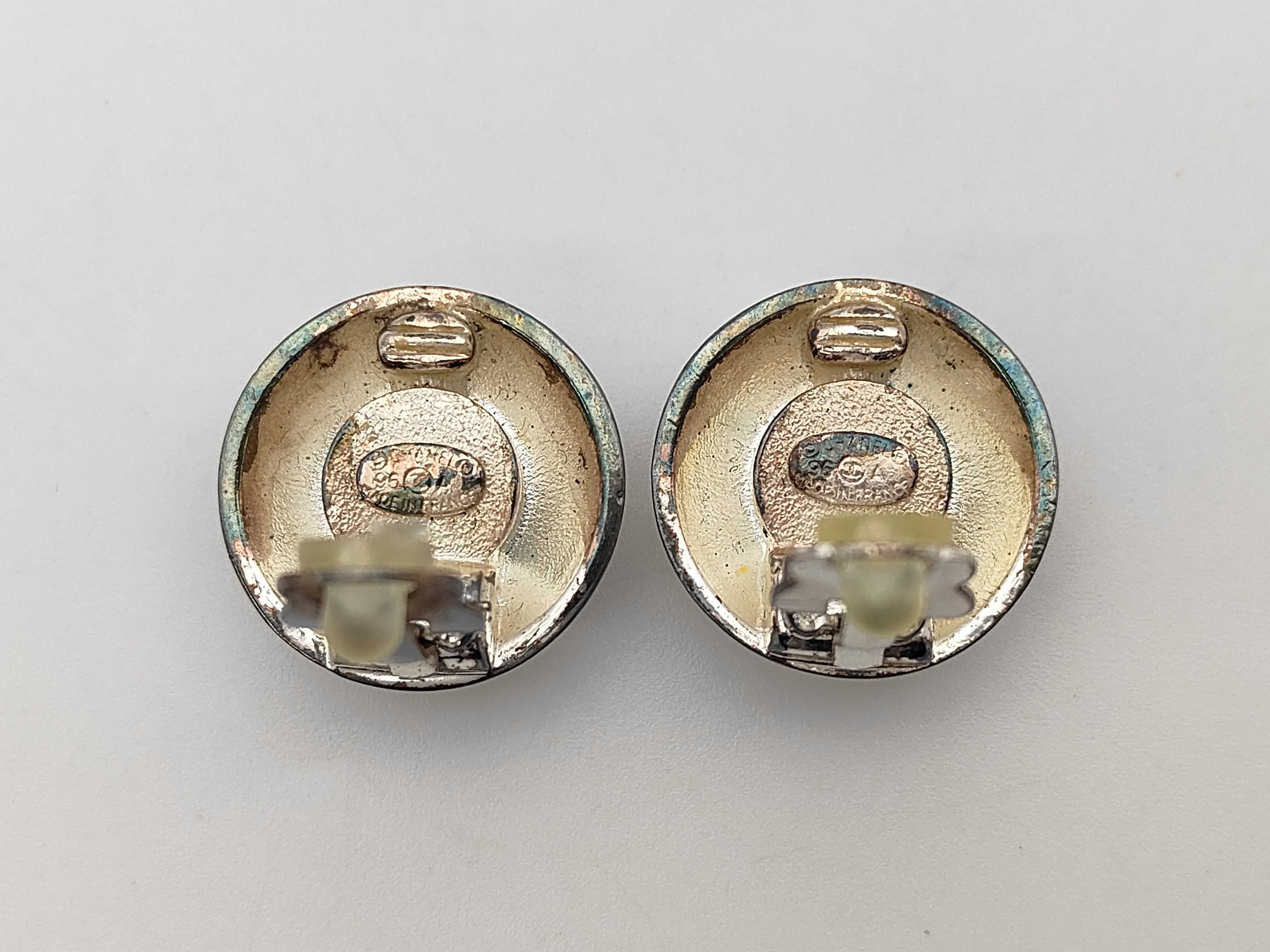Silver Gold Metal Plated Vintage Coco Mark Earrings 96A Earrings — view 2