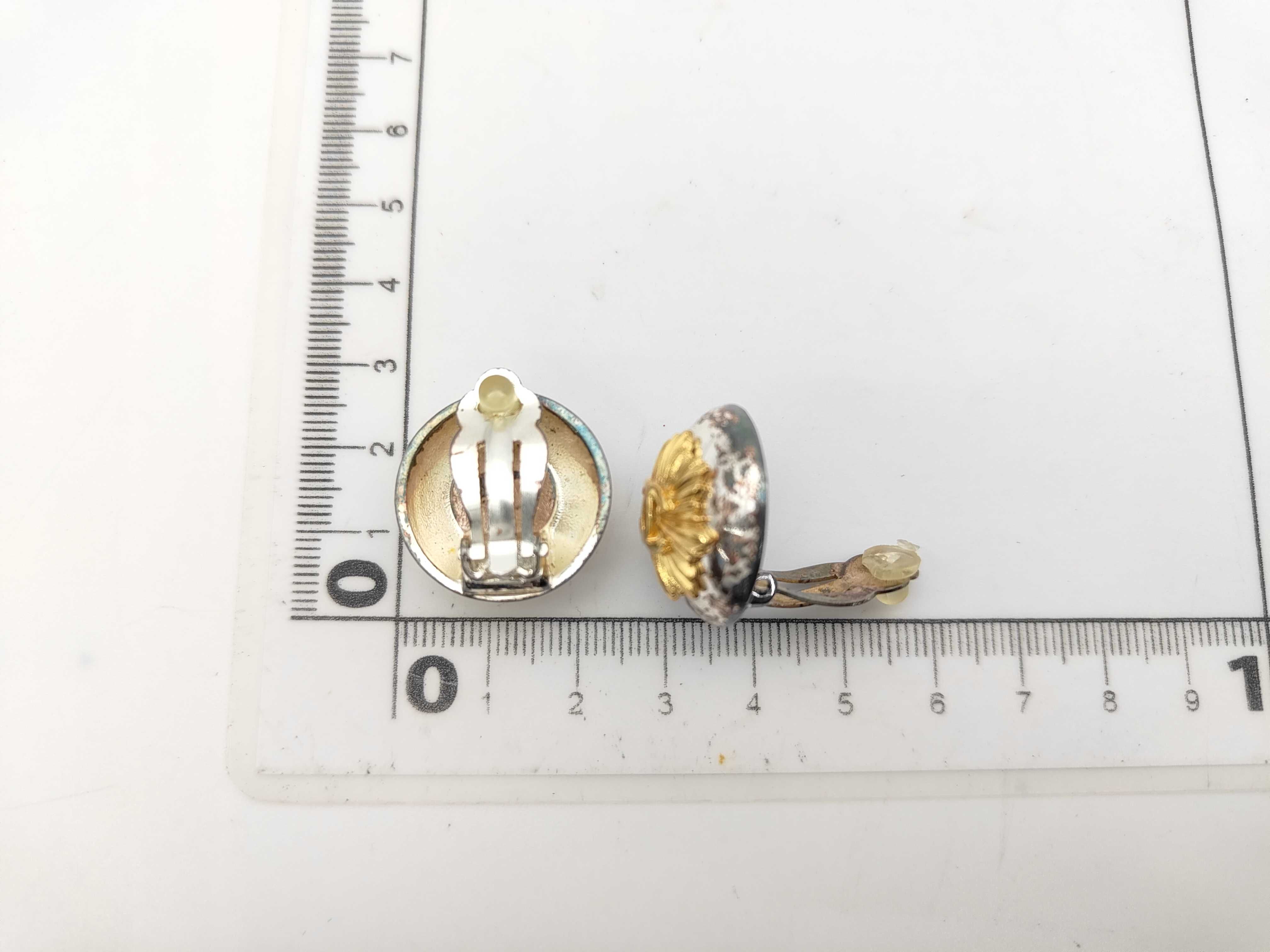 Silver Gold Metal Plated Vintage Coco Mark Earrings 96A Earrings — view 6