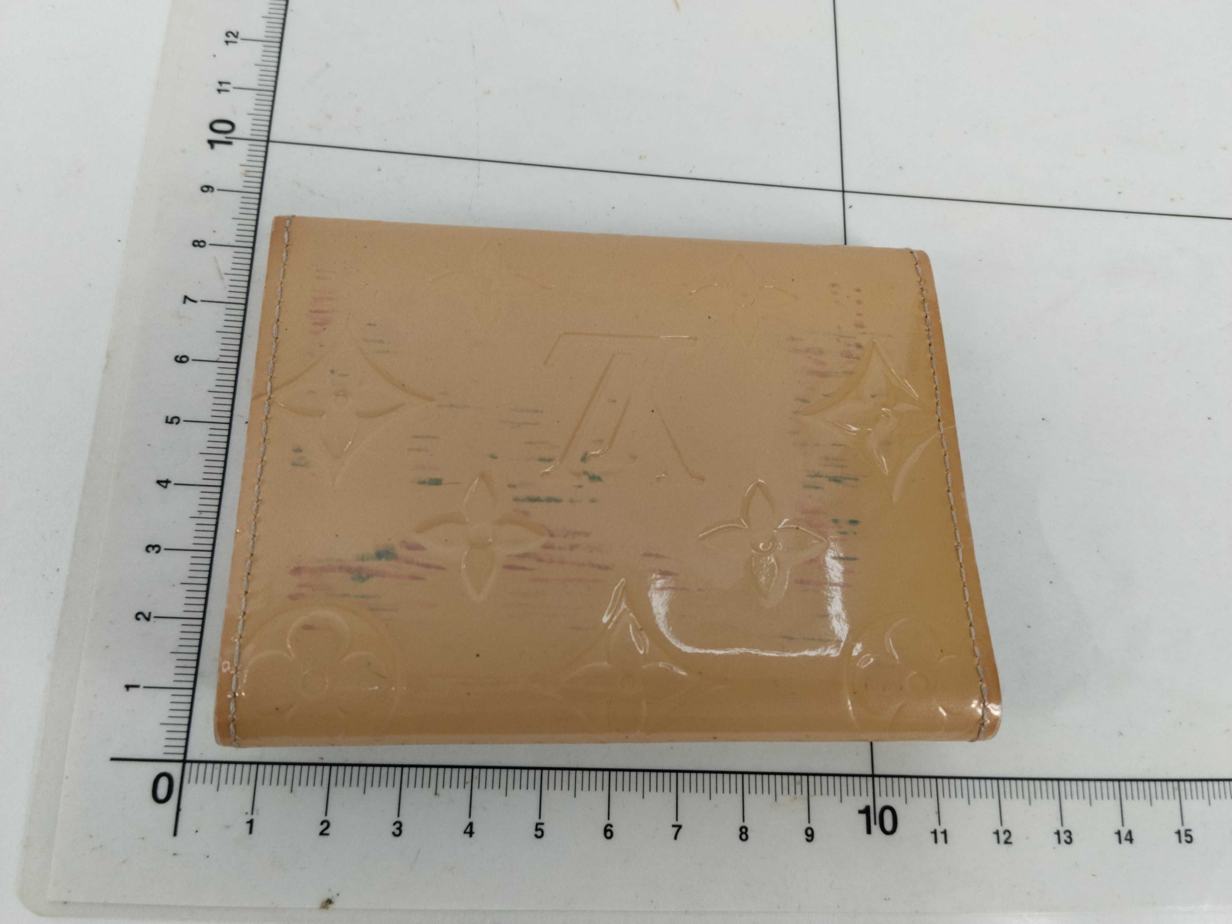 Monogram Vernis Envelope Carte Visite M91407 Rose Florentine Beige Patent Leather Card Case Business Card Holder Card Case — view 2