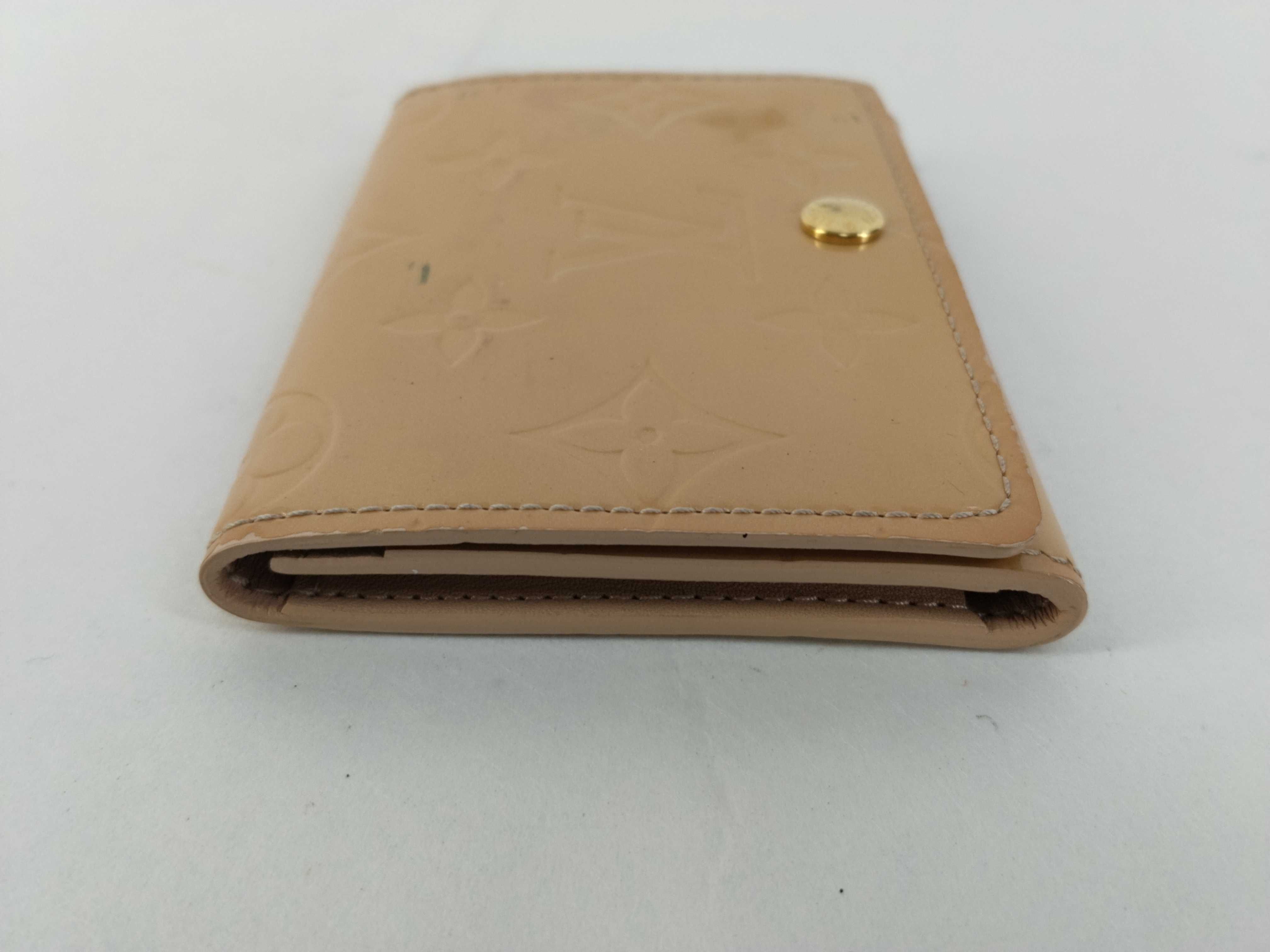Monogram Vernis Envelope Carte Visite M91407 Rose Florentine Beige Patent Leather Card Case Business Card Holder Card Case — view 4