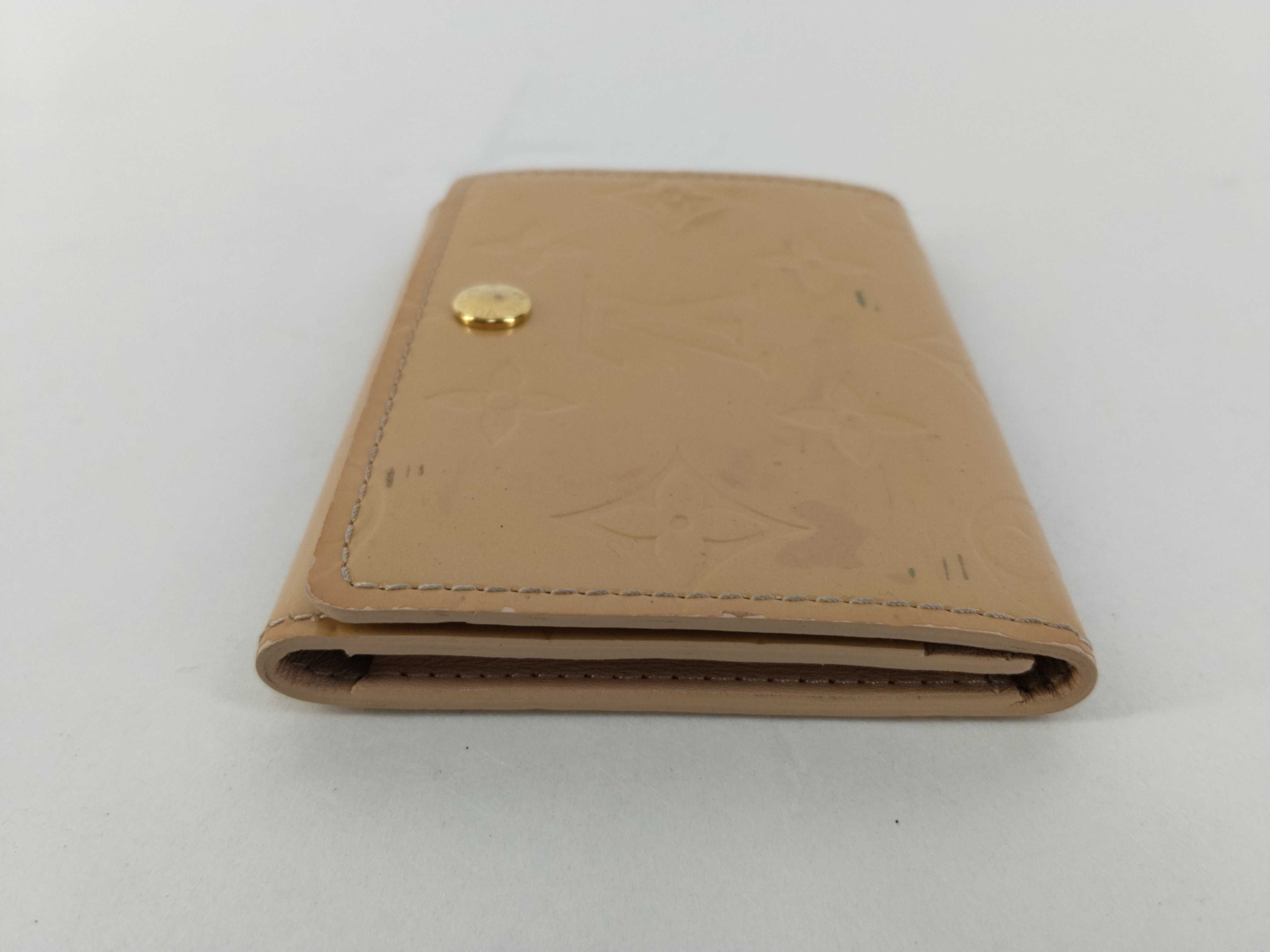 Monogram Vernis Envelope Carte Visite M91407 Rose Florentine Beige Patent Leather Card Case Business Card Holder Card Case — view 6