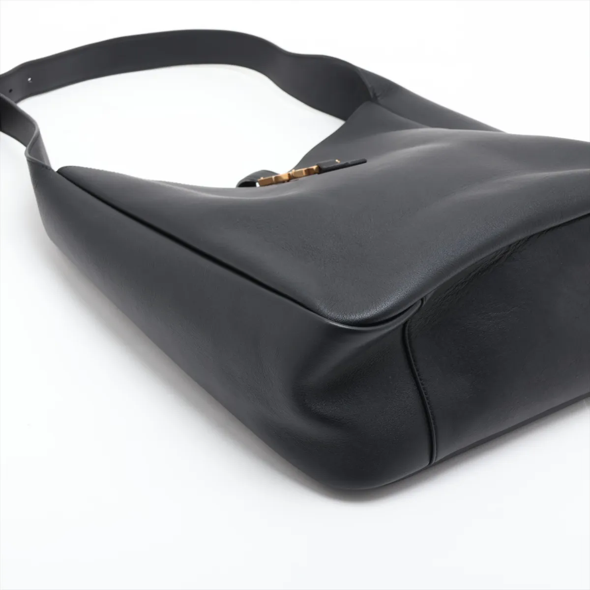 LE 5 A 7 Large 753837 Leather Shoulder Bag, Black — view 4