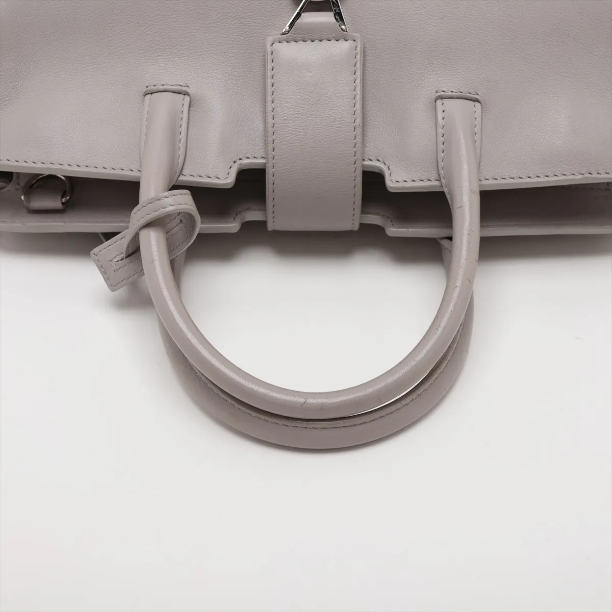 Downtown Cabas 436834 Leather x Crocodile Embossed 2-Way Handbag, Gray — view 5