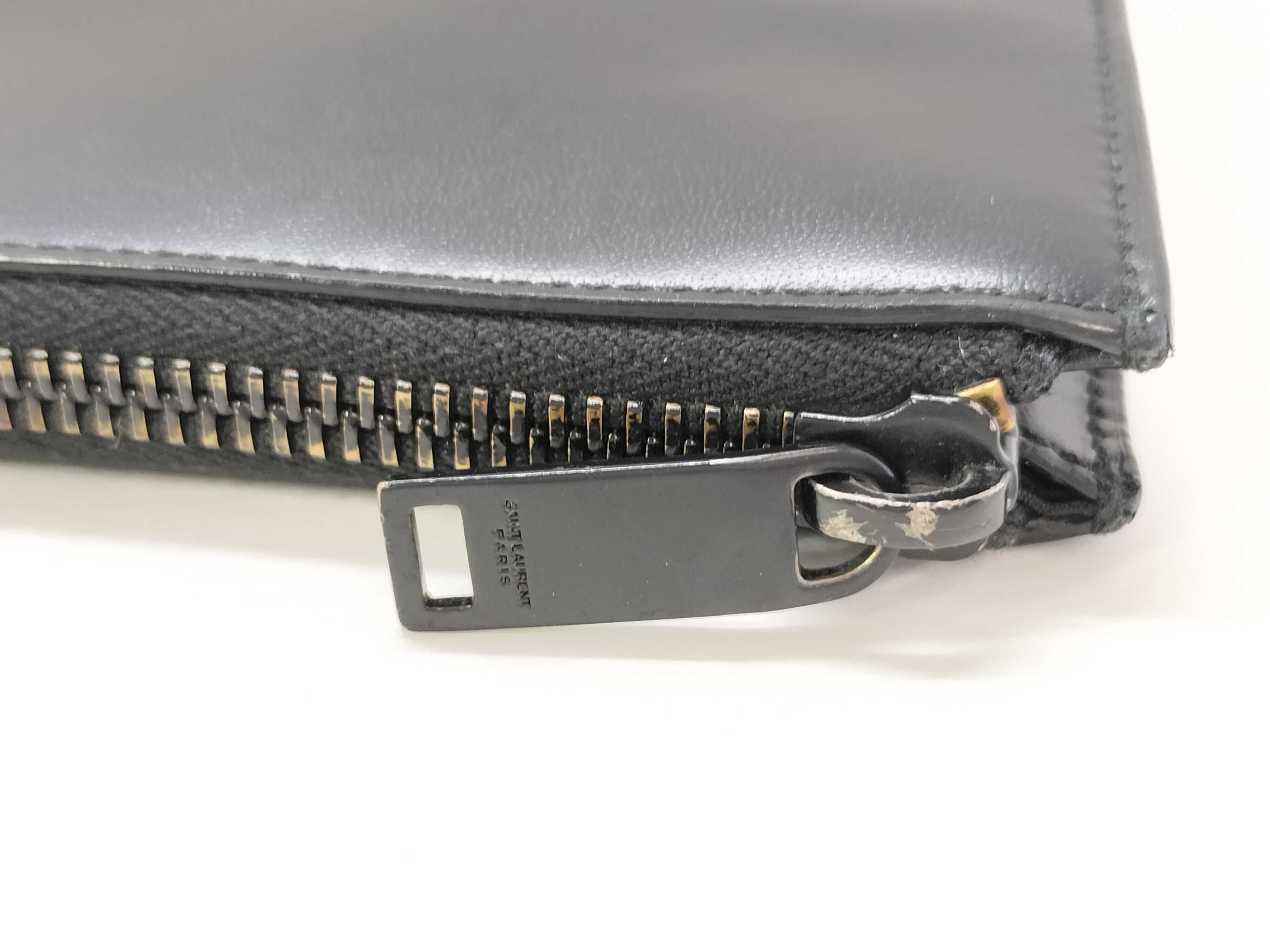 Leather YSL Logo Clutch Bag — view 10