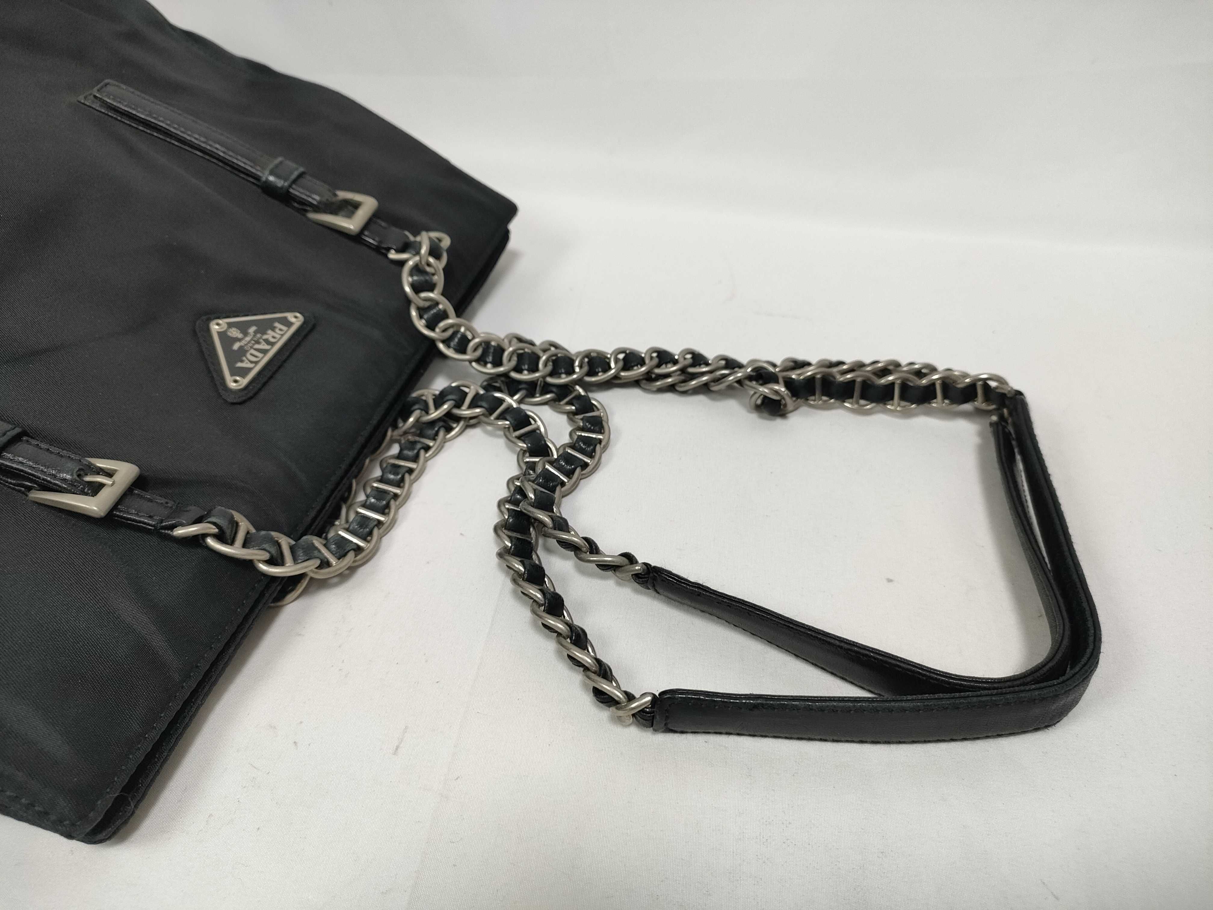 Chain Tote Bag Nylon Triangle Logo Tote Bag — view 8