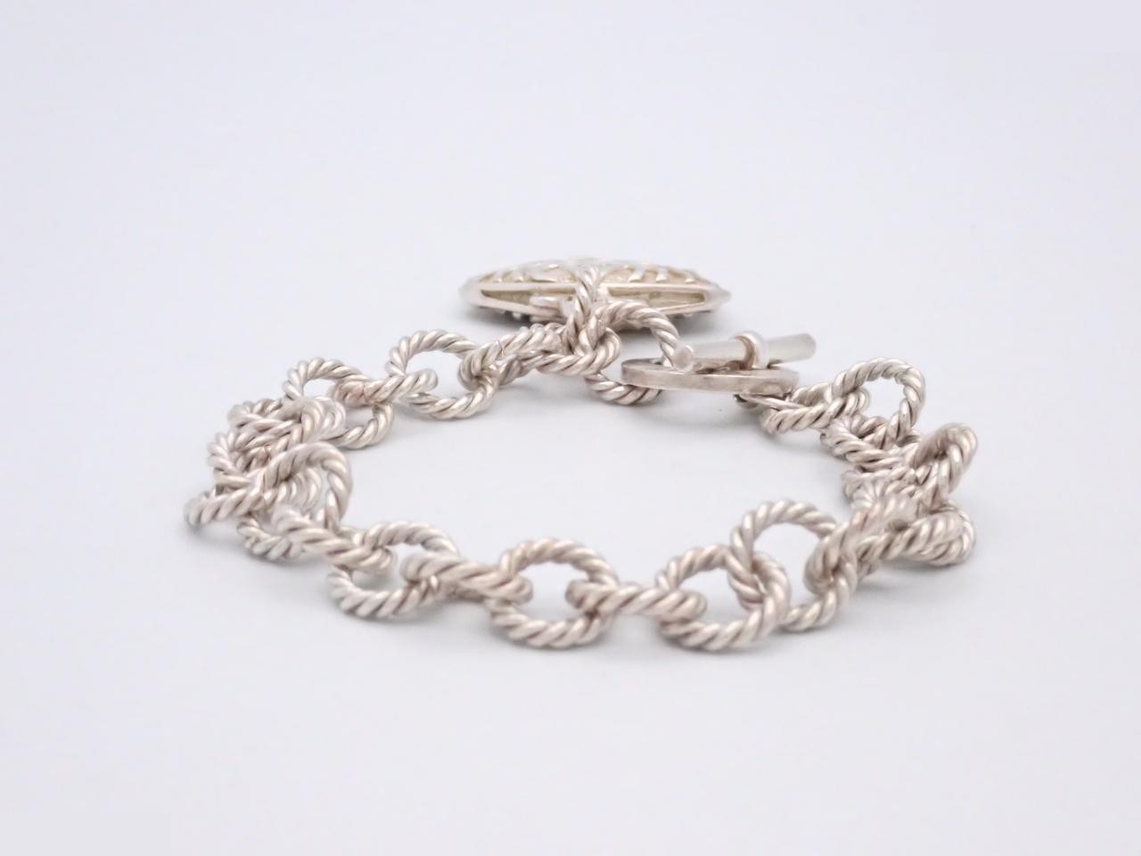 seashell motif twist chain silver bracelet — view 2