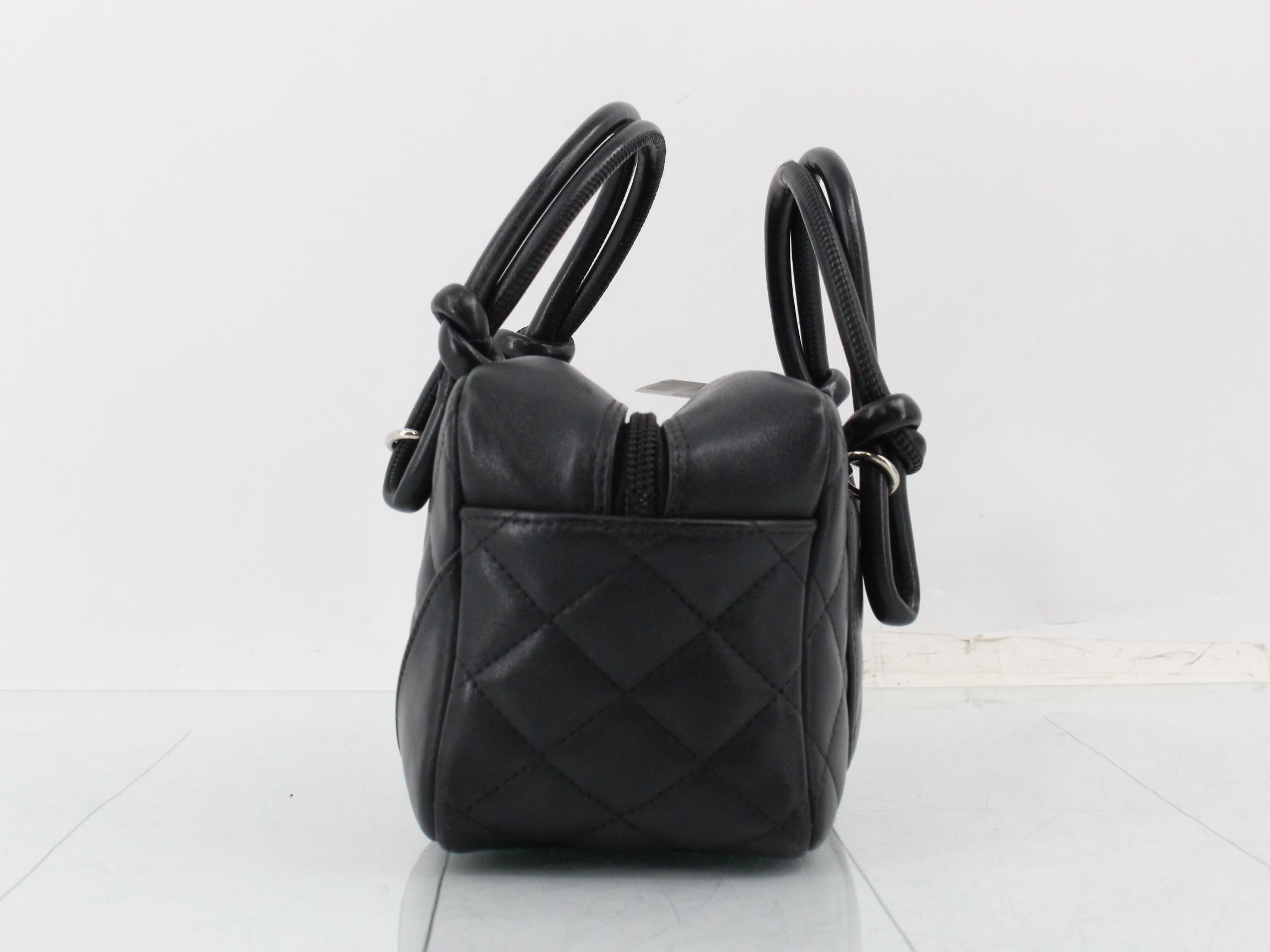 Cambon Line Mini Bowling Bag Handbag - Black — view 3