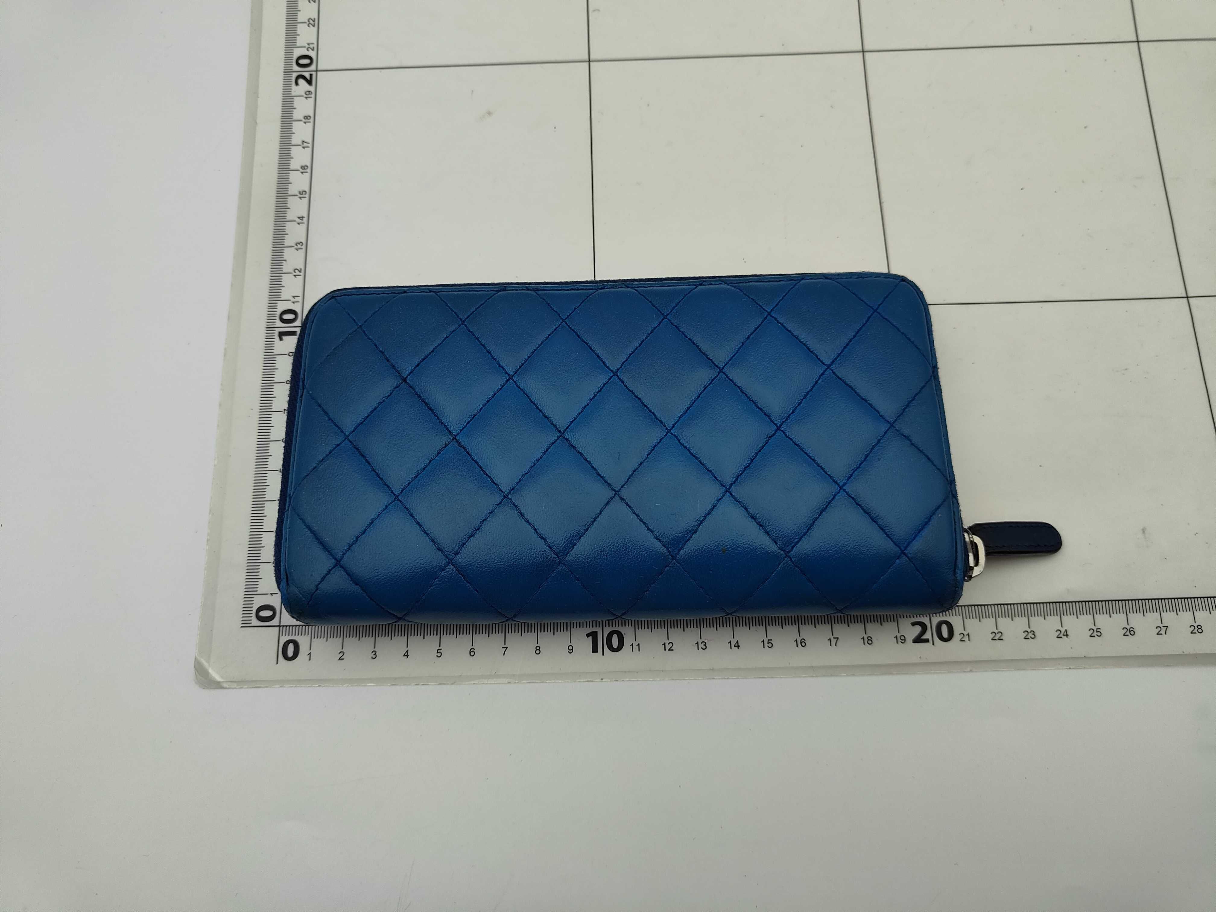Lambskin Matelassé Long Wallet, Blue Coco, Series 22 — view 2