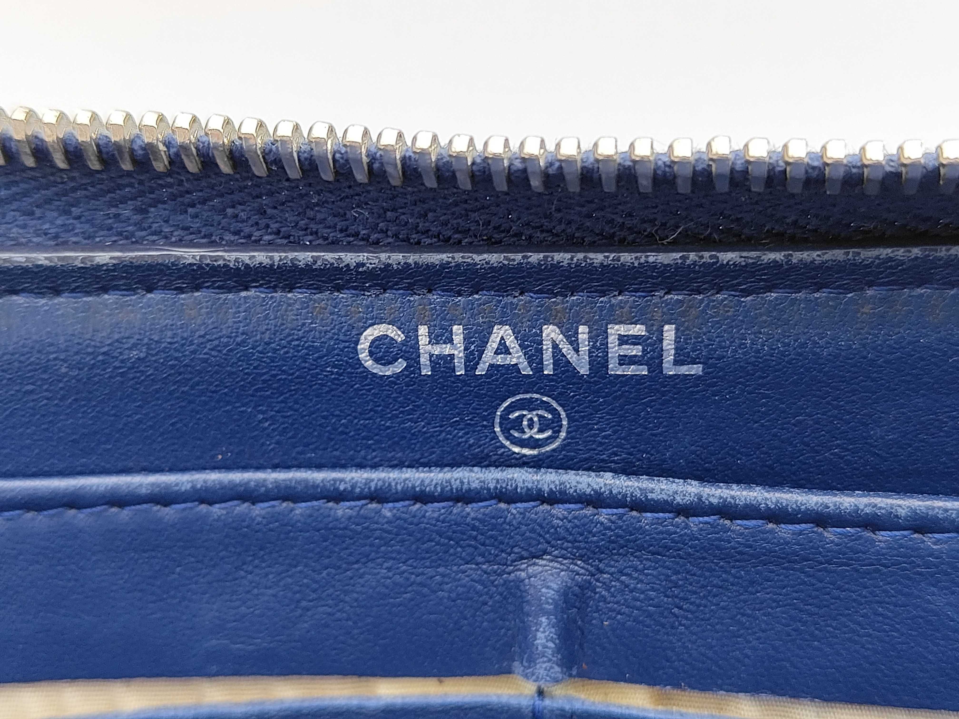 Lambskin Matelassé Long Wallet, Blue Coco, Series 22 — view 7
