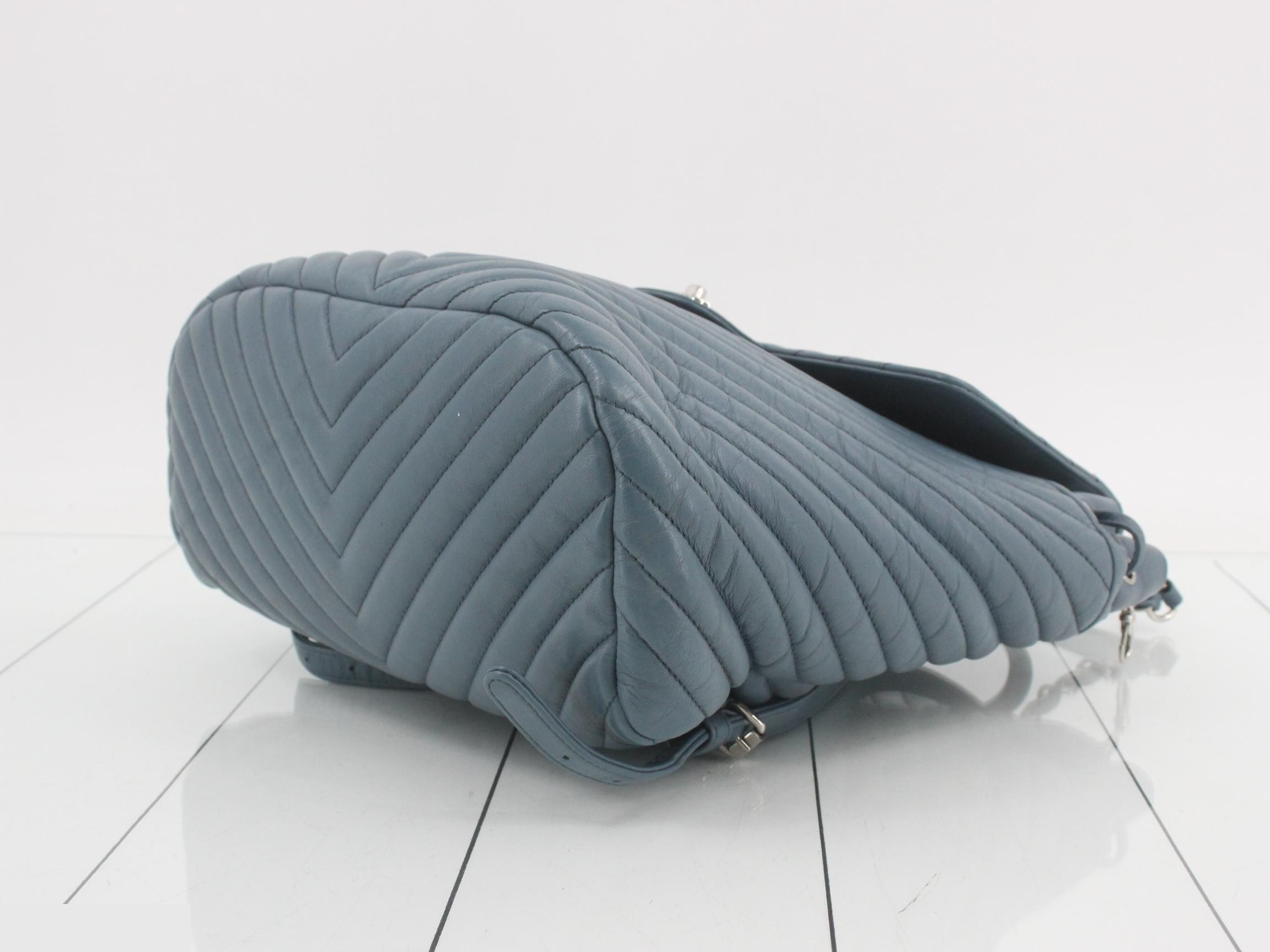 V-stitch leather Coco Mark chain backpack — view 6