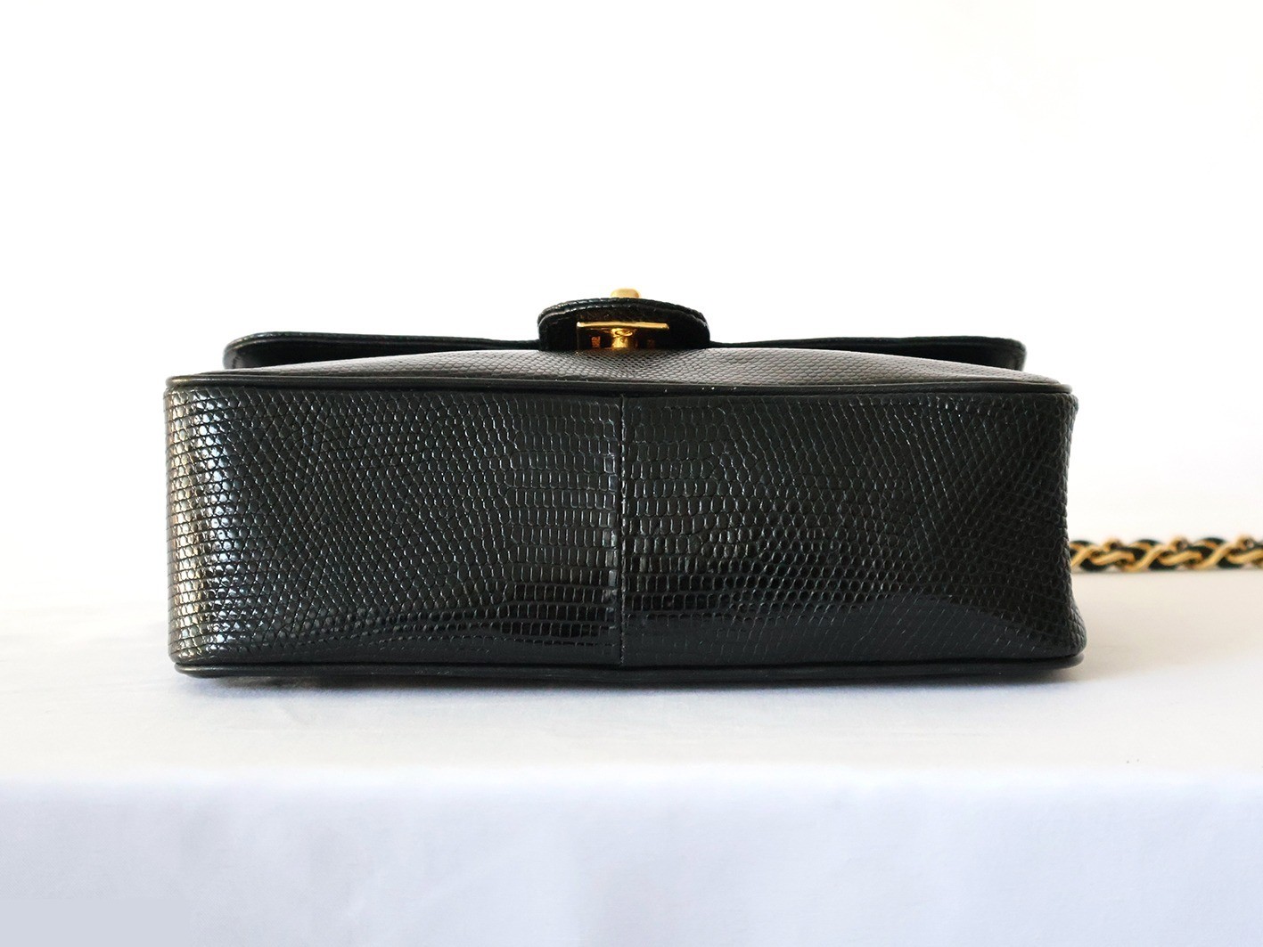Lizard 20 Chain Shoulder Bag, Black — view 5