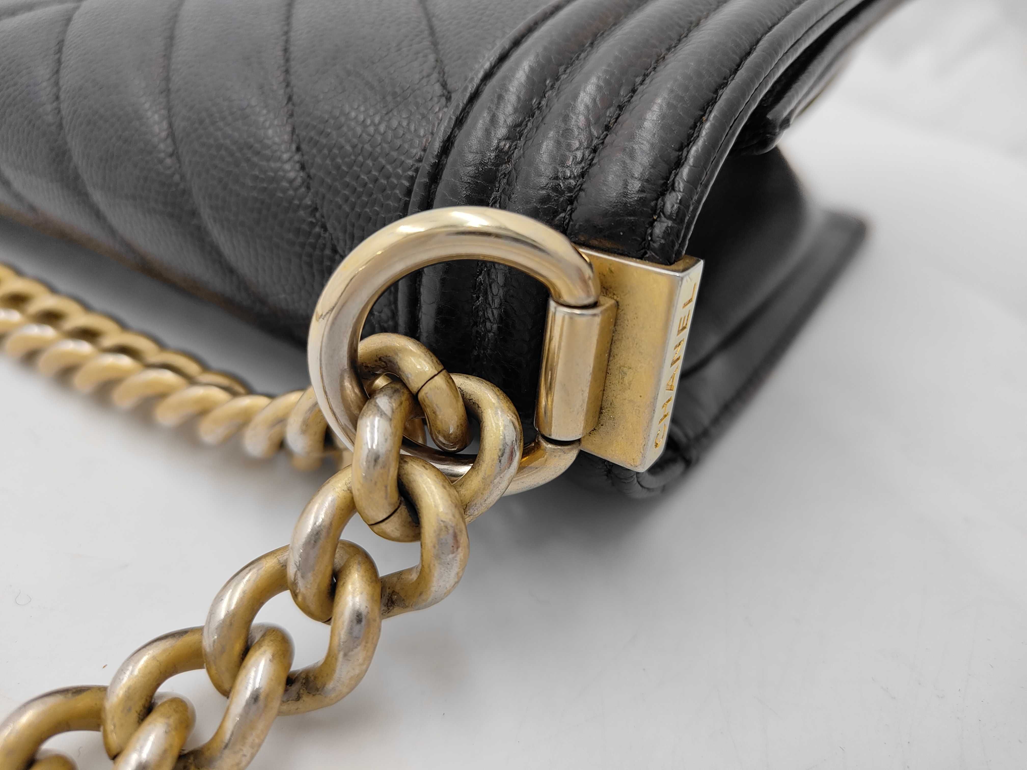 Boy Chanel Black Shoulder Bag (Serial Number 24) — view 7