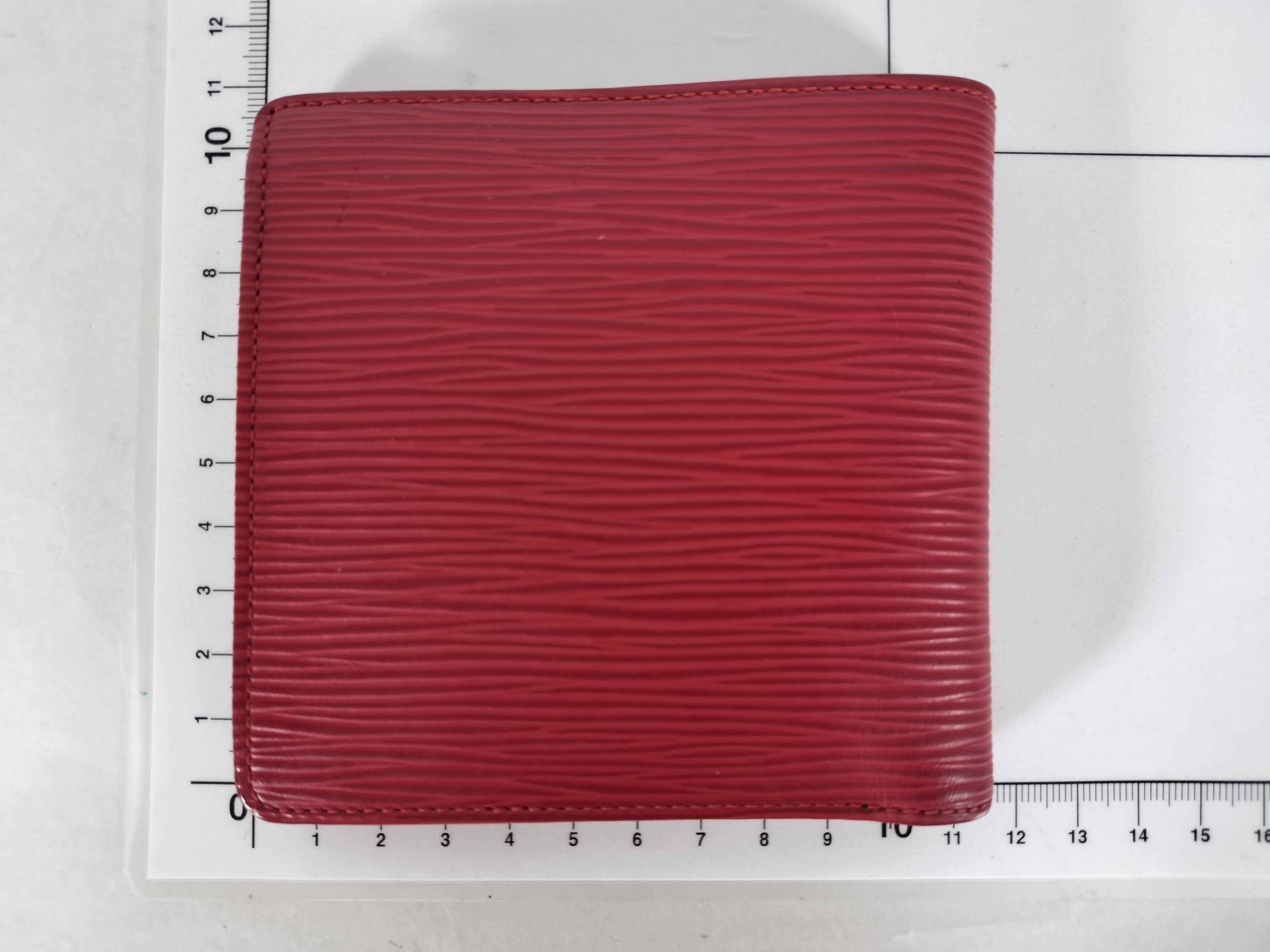 Epi Leather Folding Wallet, Red — view 2
