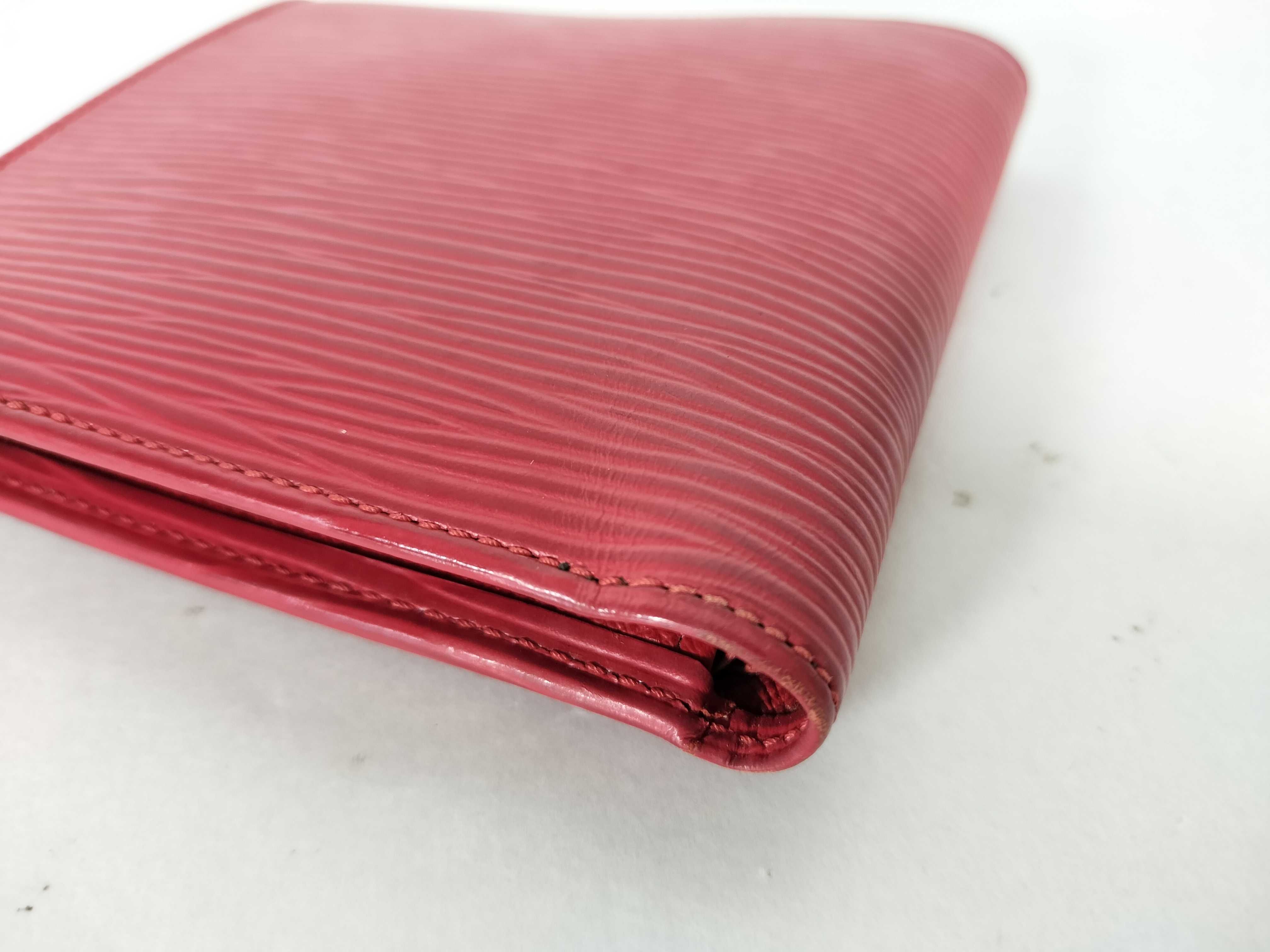 Epi Leather Folding Wallet, Red — view 3