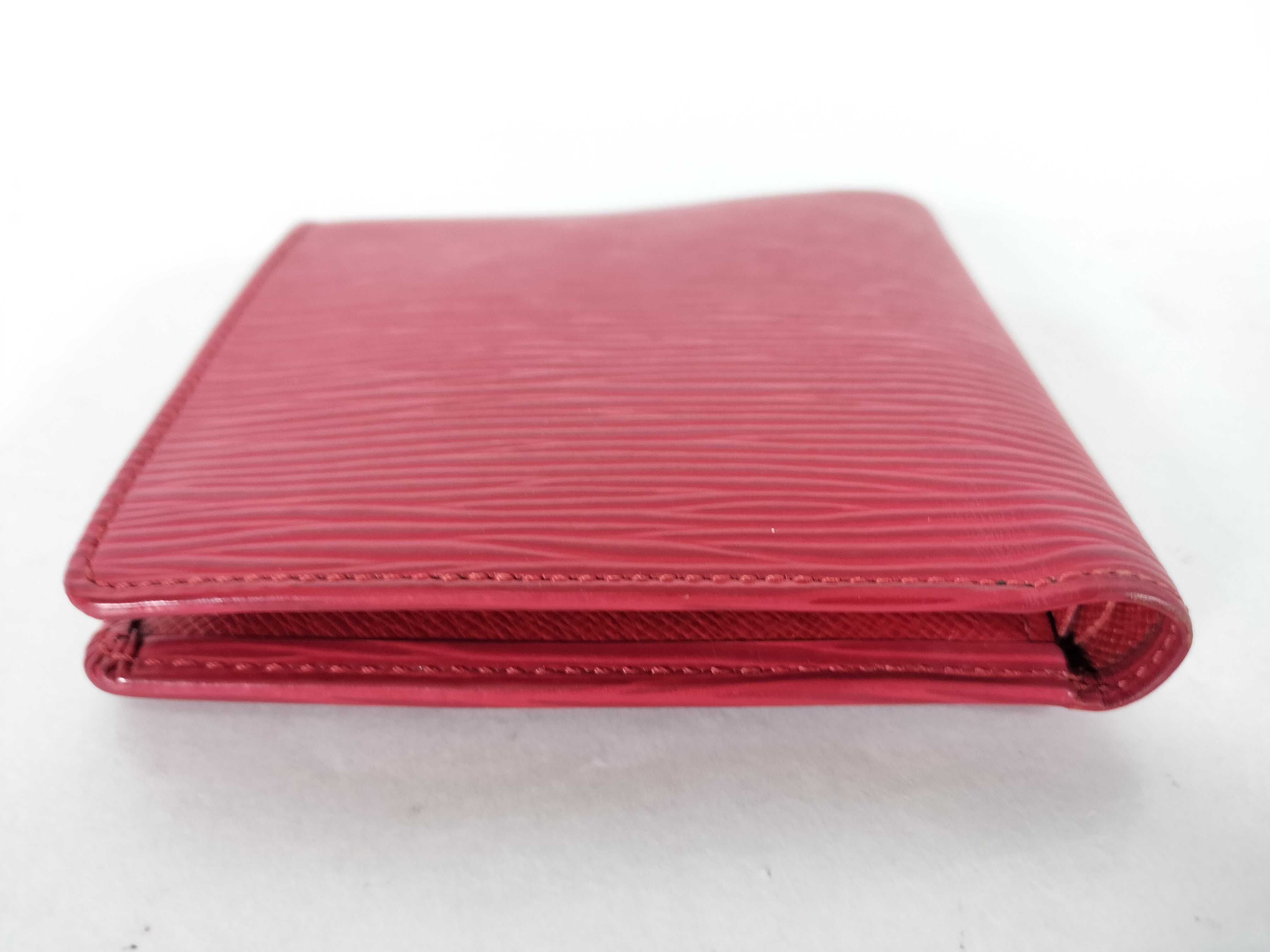 Epi Leather Folding Wallet, Red — view 4