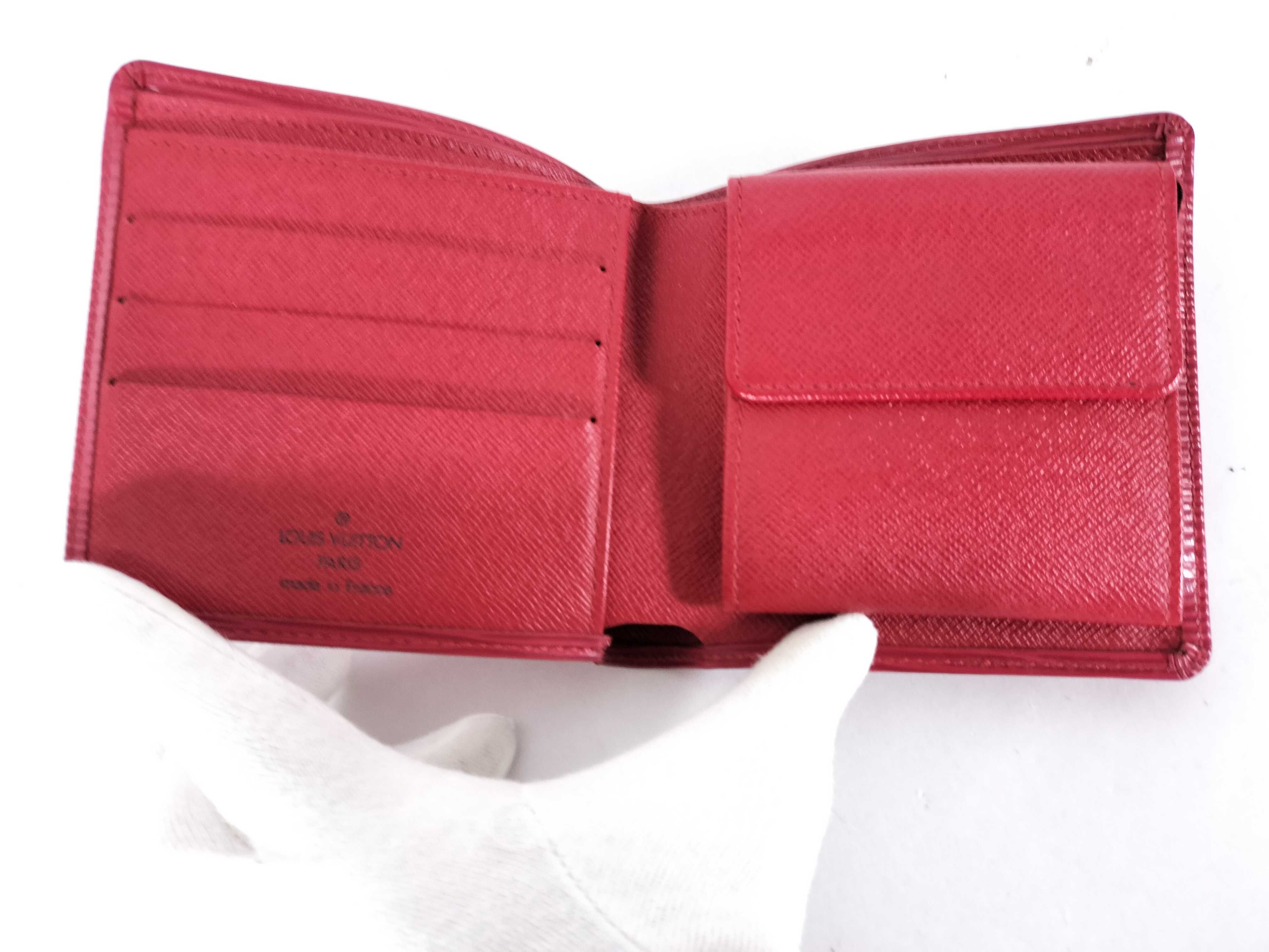 Epi Leather Folding Wallet, Red — view 7