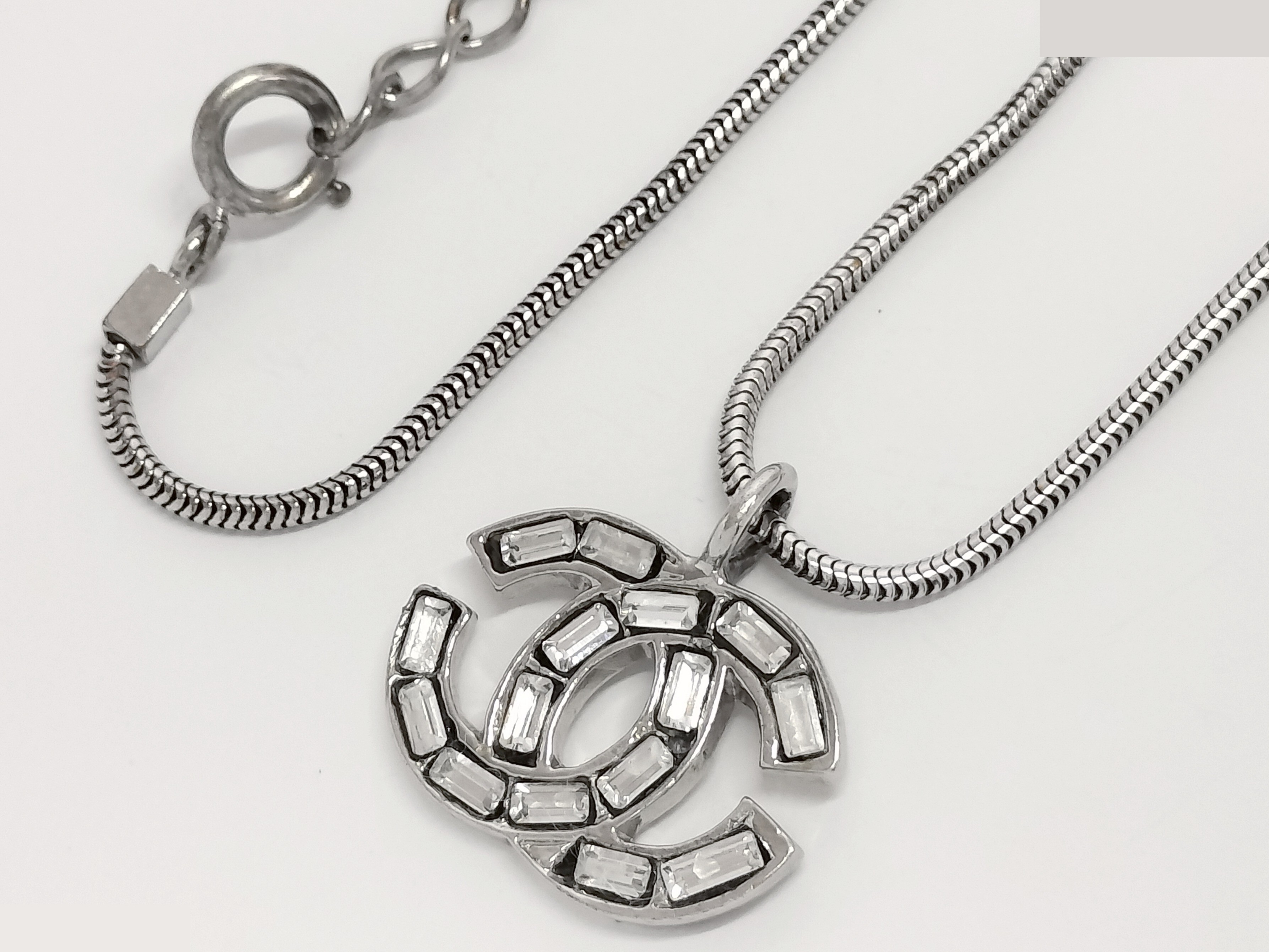 Coco Rhinestone Silver Necklace Chain (approx. 44cm)