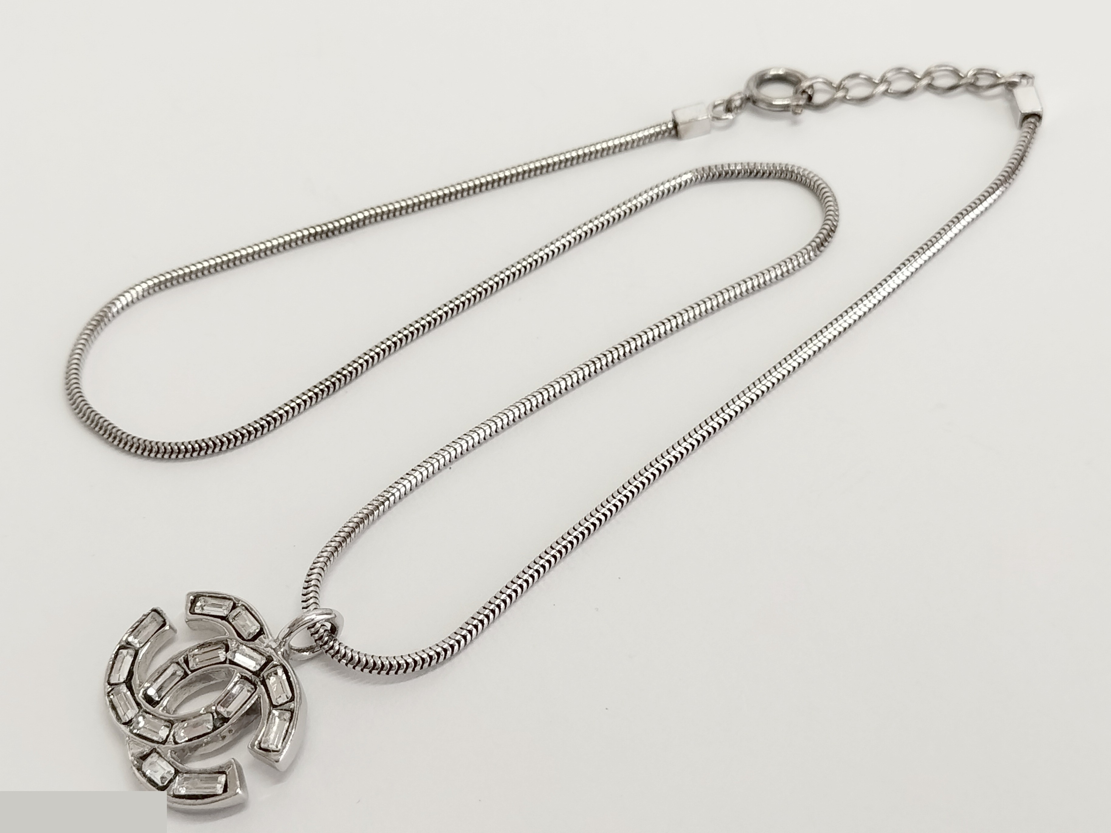 Coco Rhinestone Silver Necklace Chain (approx. 44cm) — view 2