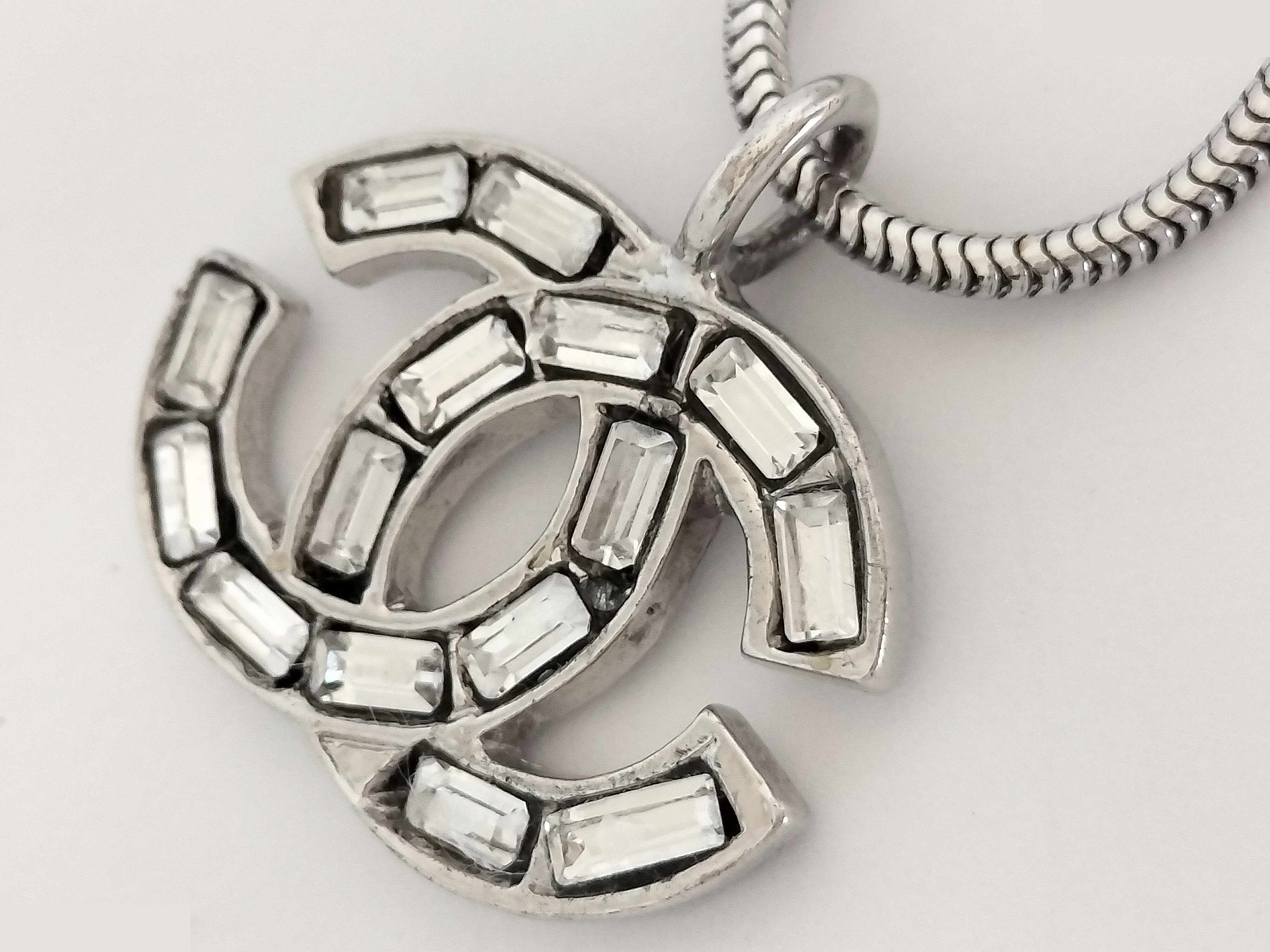 Coco Rhinestone Silver Necklace Chain (approx. 44cm) — view 5