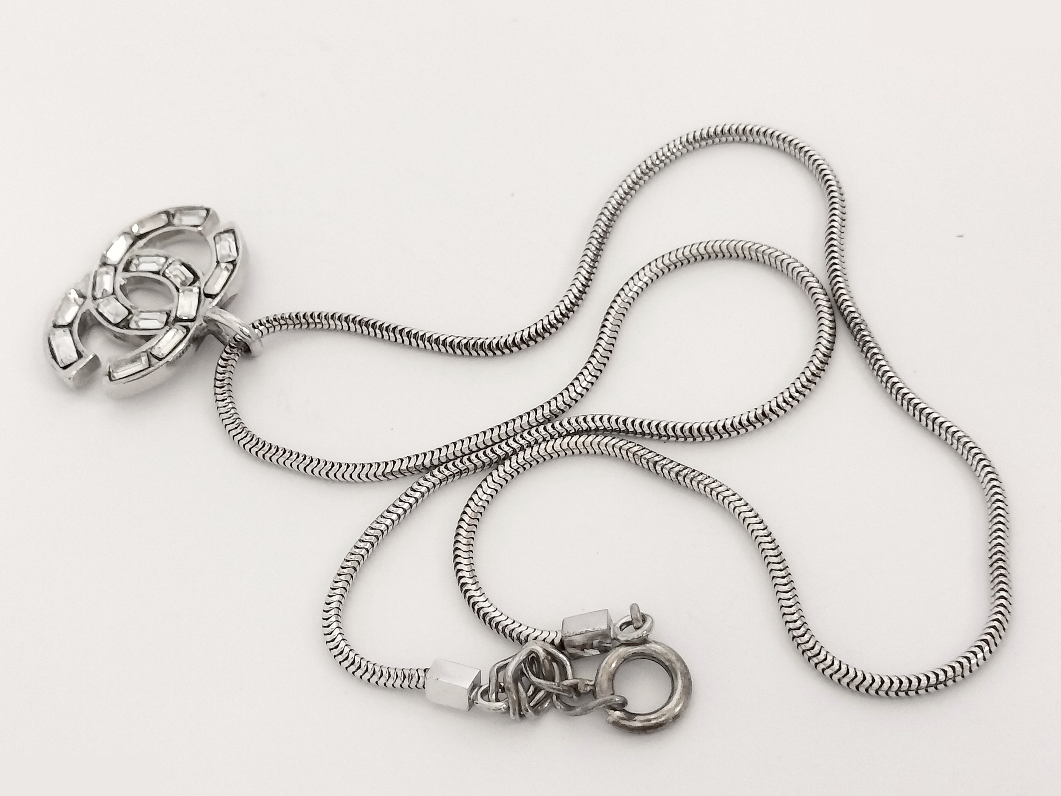 Coco Rhinestone Silver Necklace Chain (approx. 44cm) — view 6