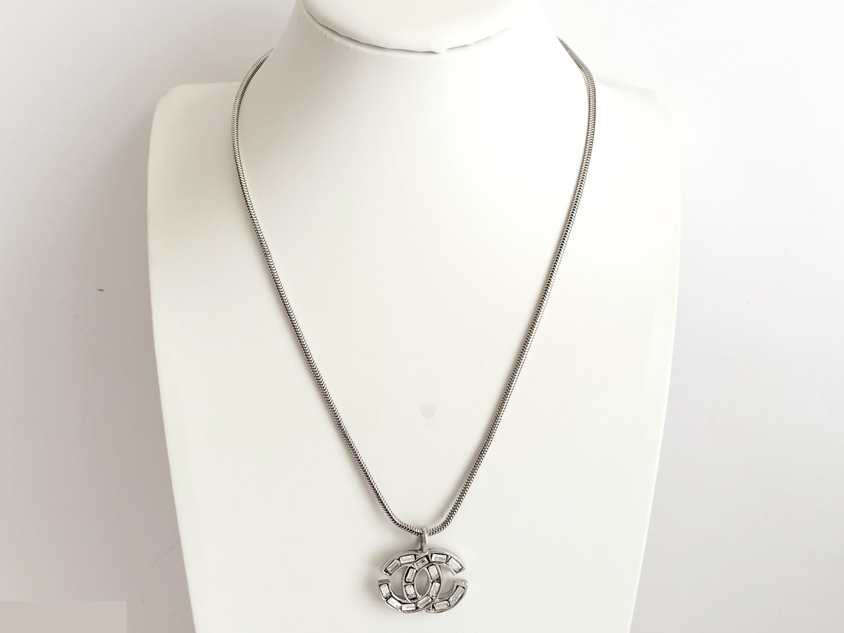 Coco Rhinestone Silver Necklace Chain (approx. 44cm) — view 7
