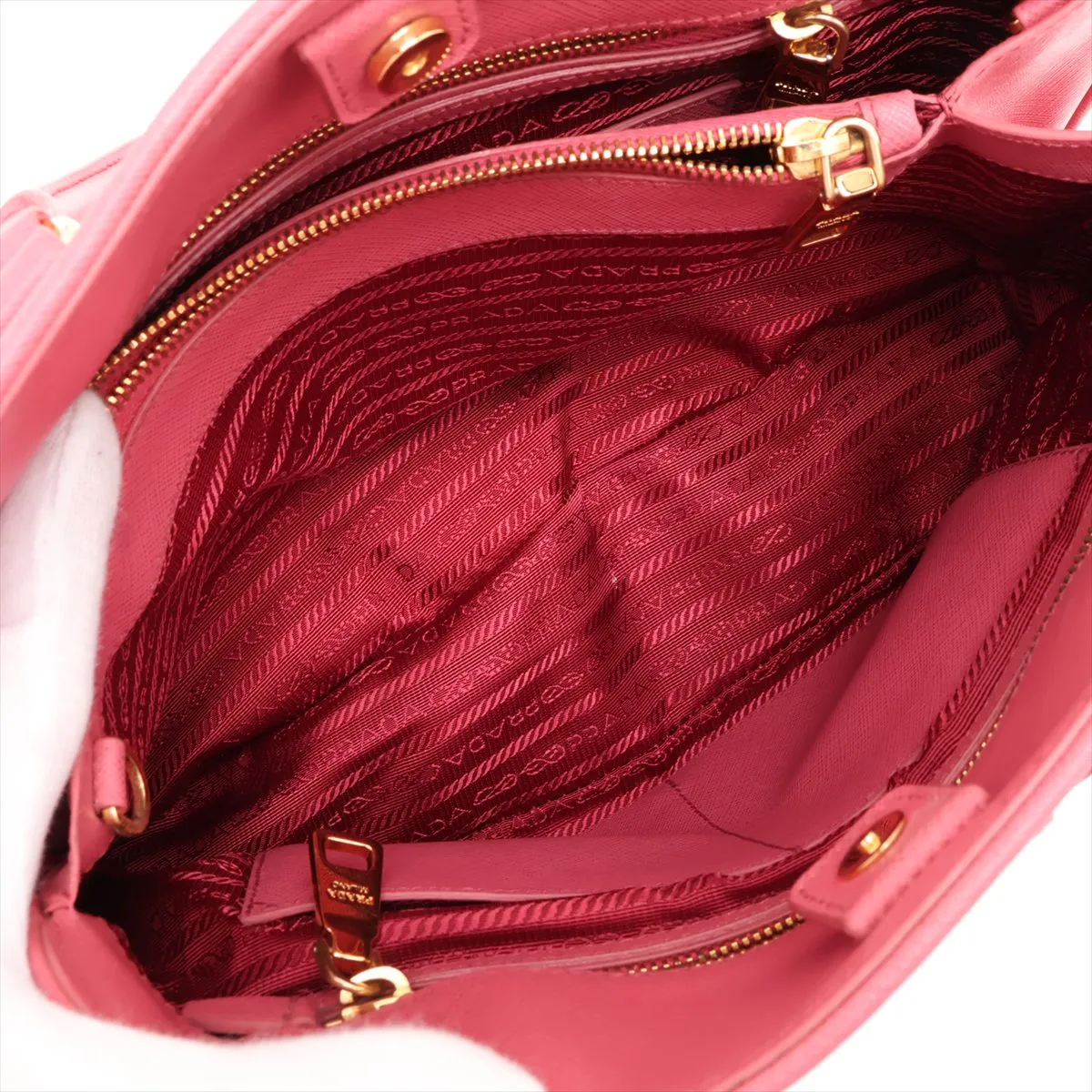 Saffiano Lux BN2558 Leather 2-Way Handbag Pink — view 8