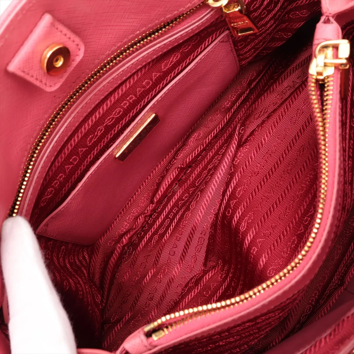 Saffiano Lux BN2558 Leather 2-Way Handbag Pink — view 10