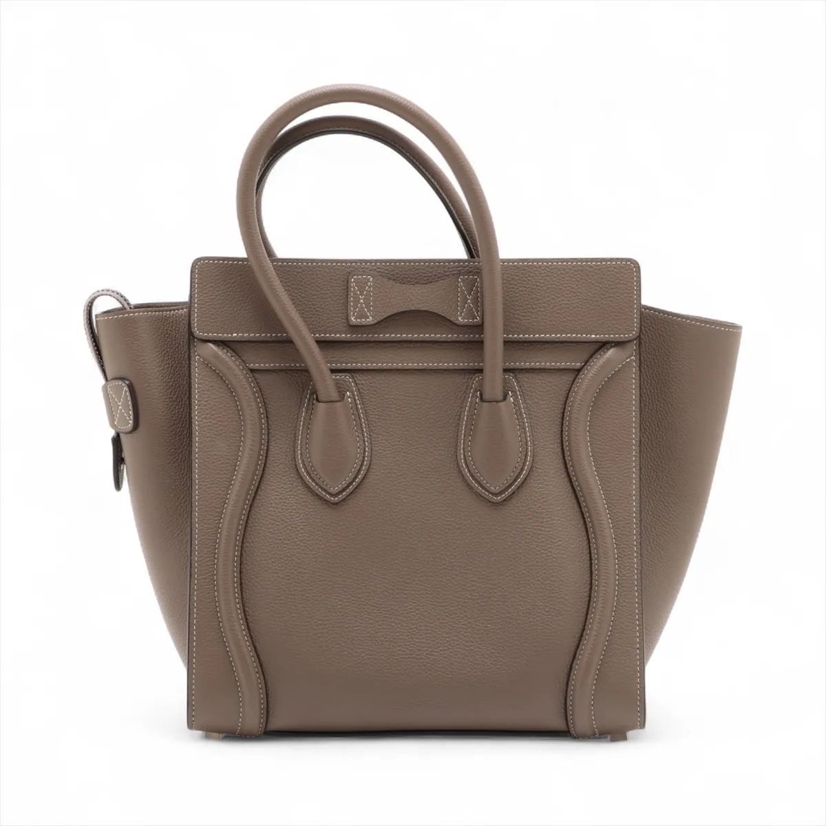 Luggage Micro Shopper Leather Handbag Greige — view 2