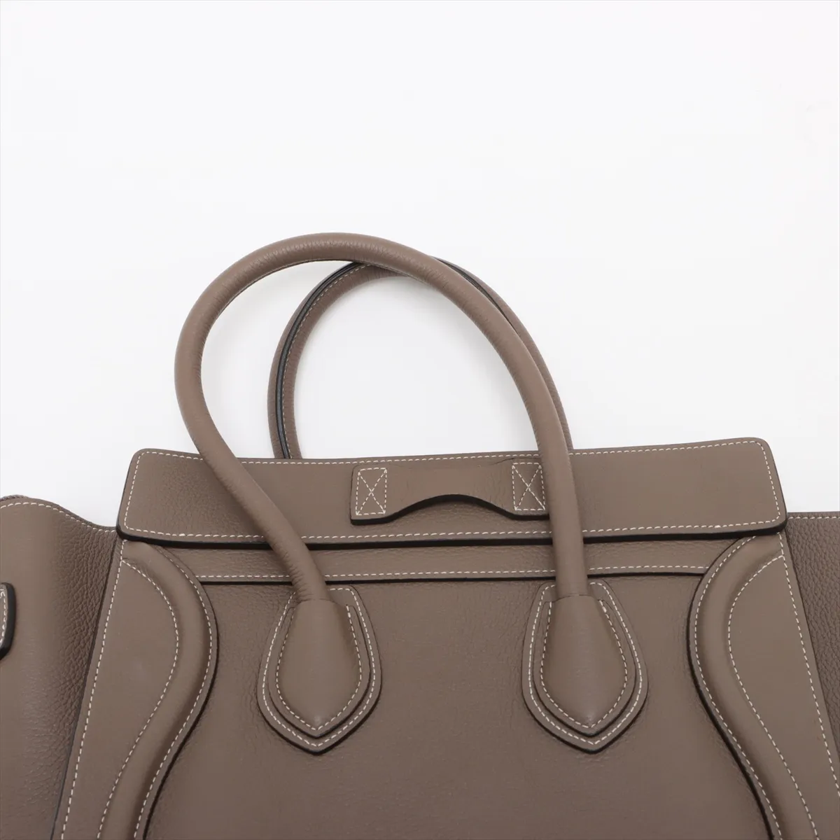 Luggage Micro Shopper Leather Handbag Greige — view 6