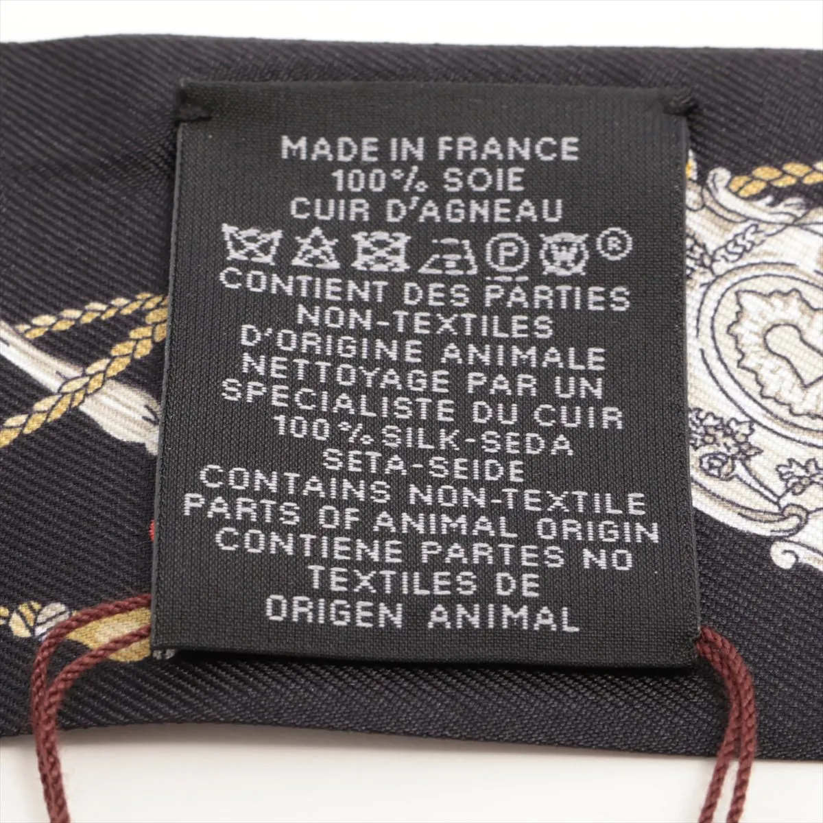 Twilly LES CLES Key Scarf Silk x Lambskin Black — view 4