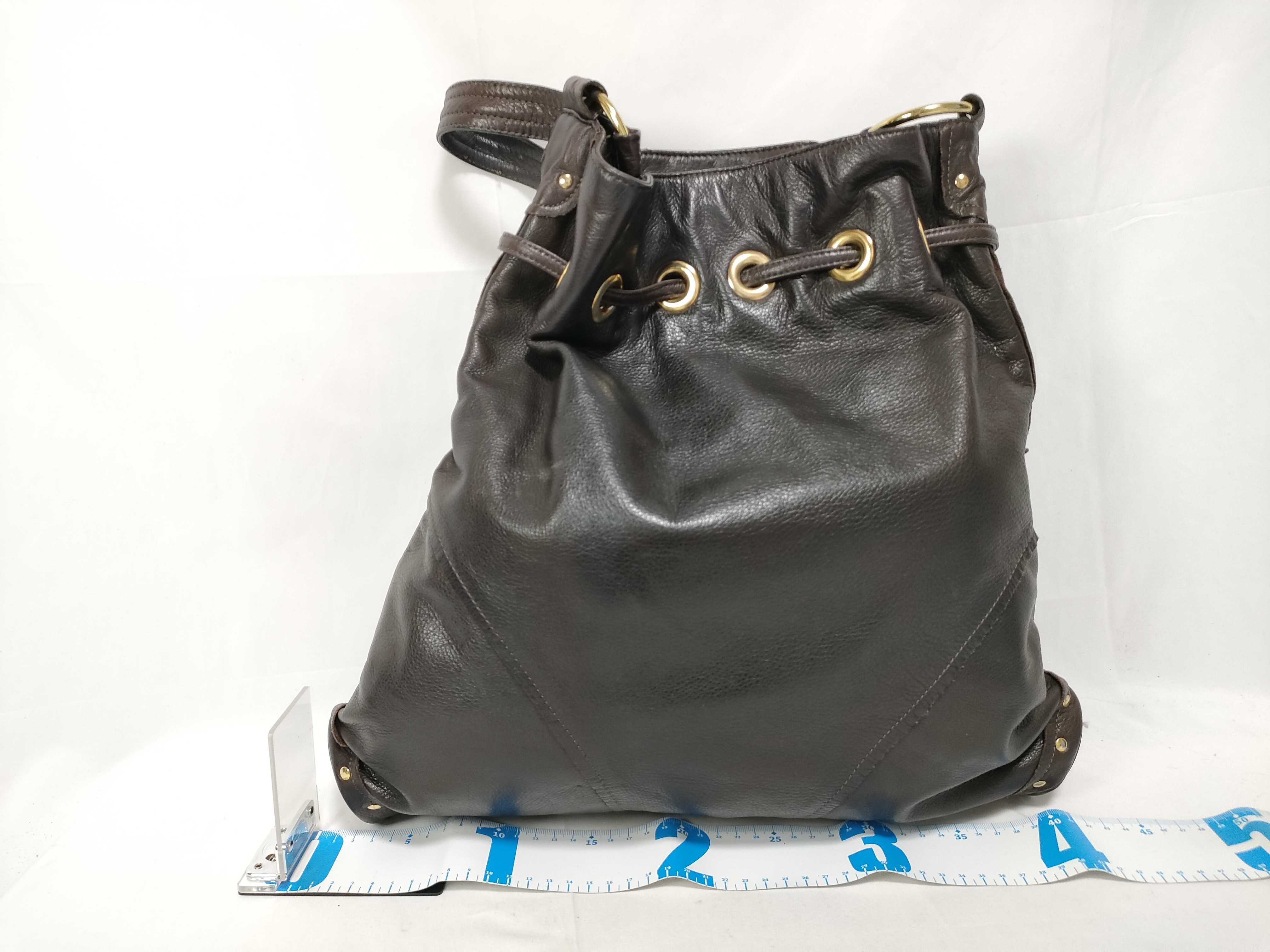Leather Drawstring Shoulder Bag — view 2