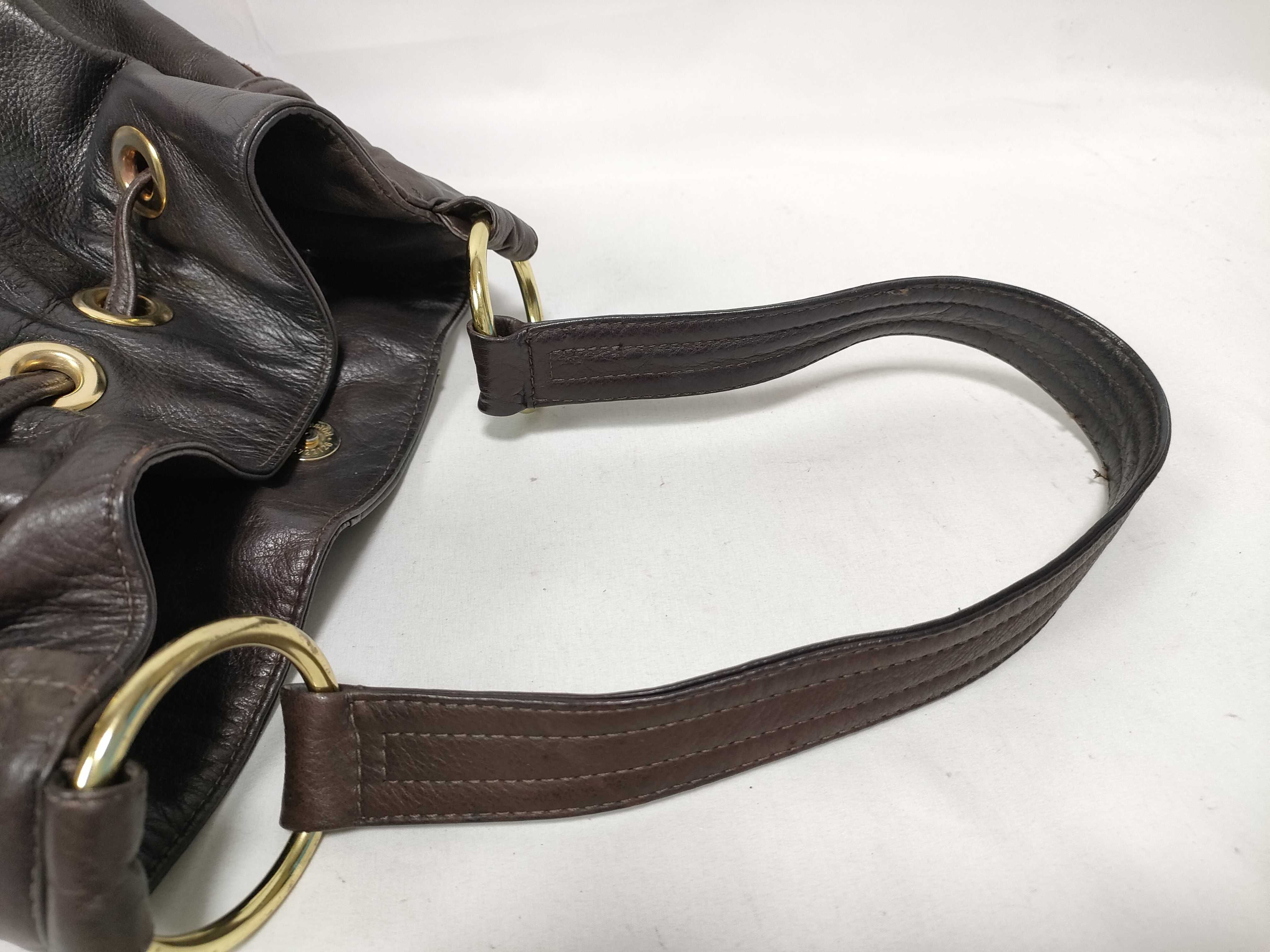 Leather Drawstring Shoulder Bag — view 11