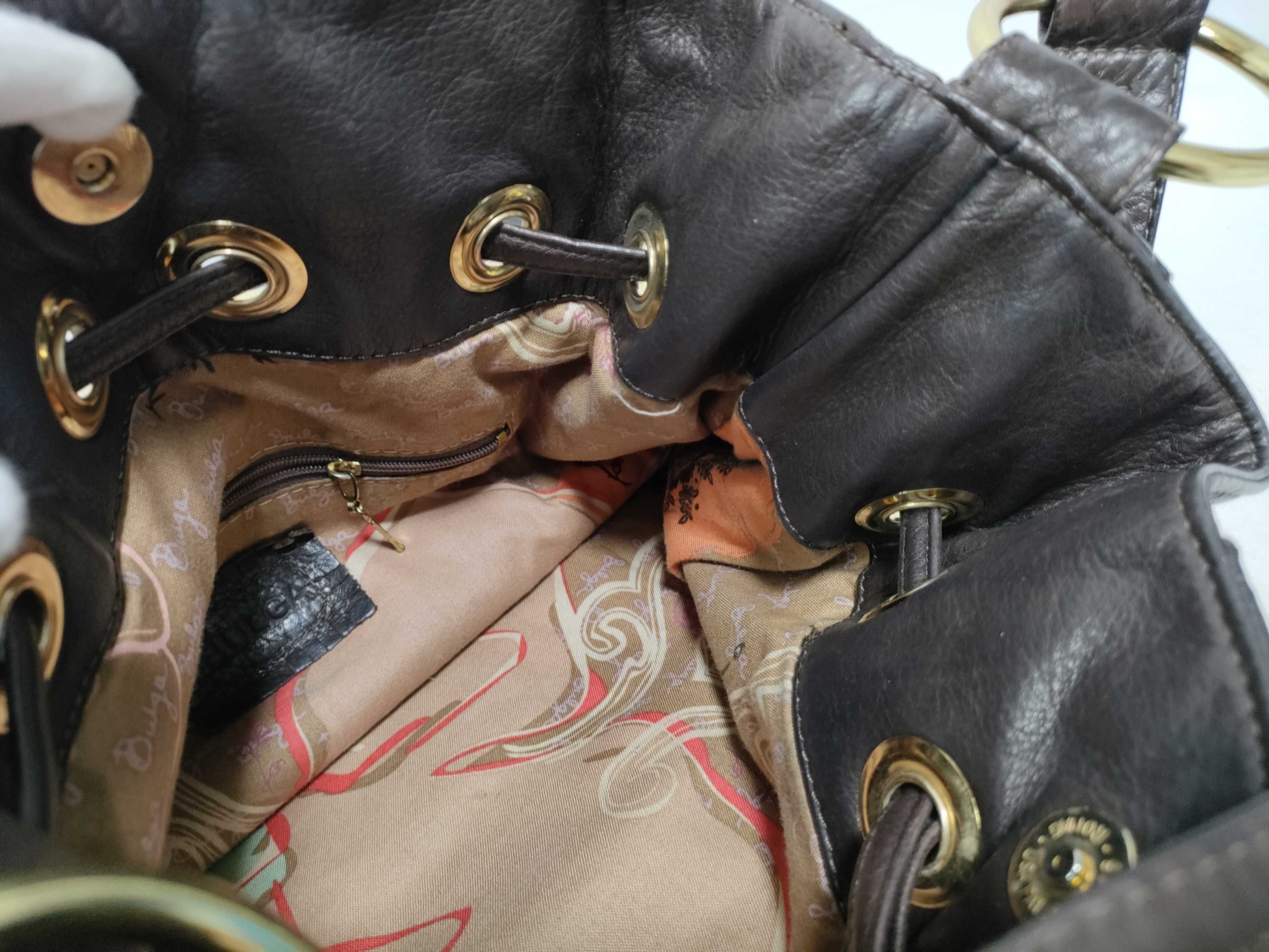 Leather Drawstring Shoulder Bag — view 12