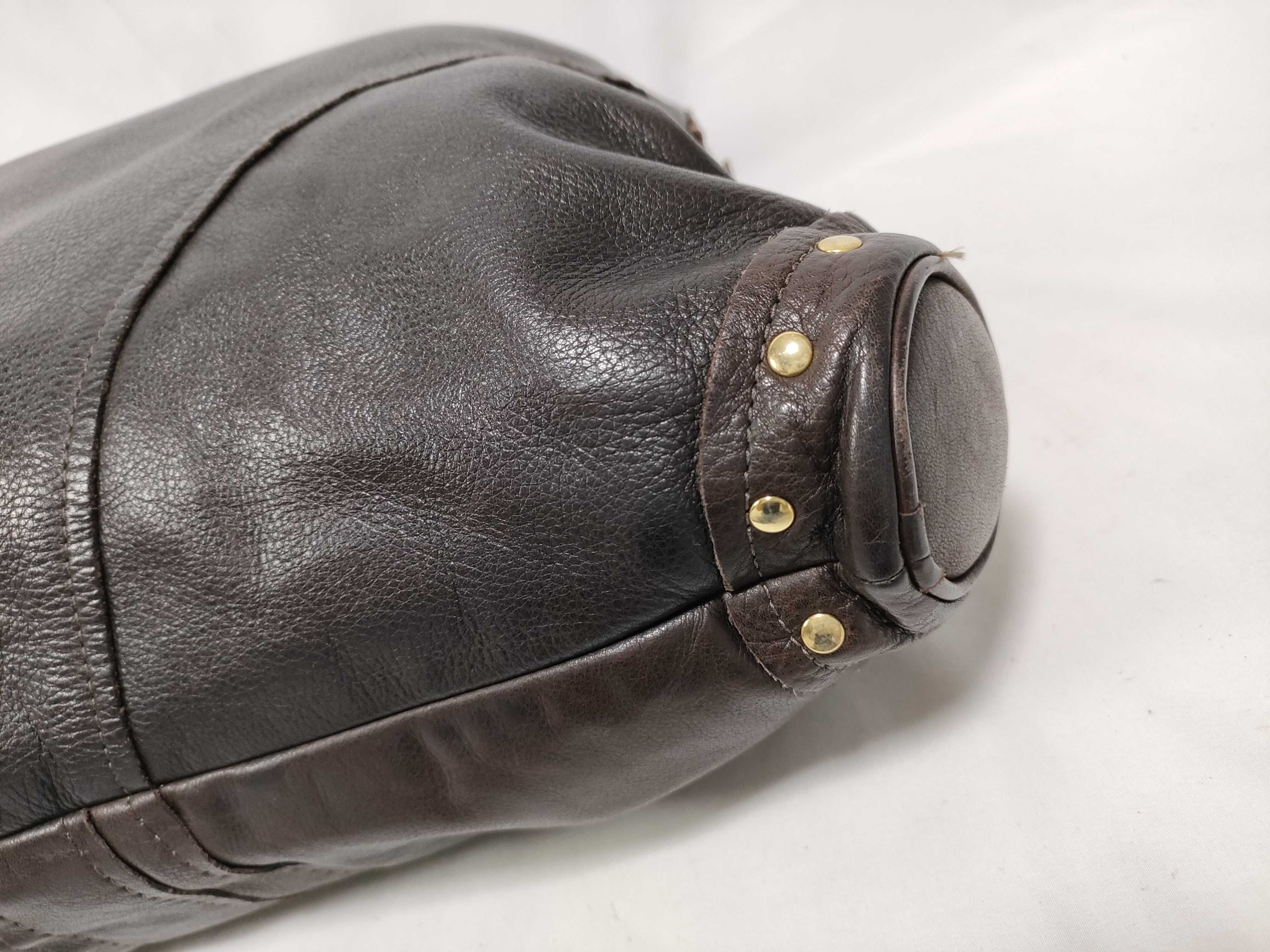 Leather Drawstring Shoulder Bag — view 4