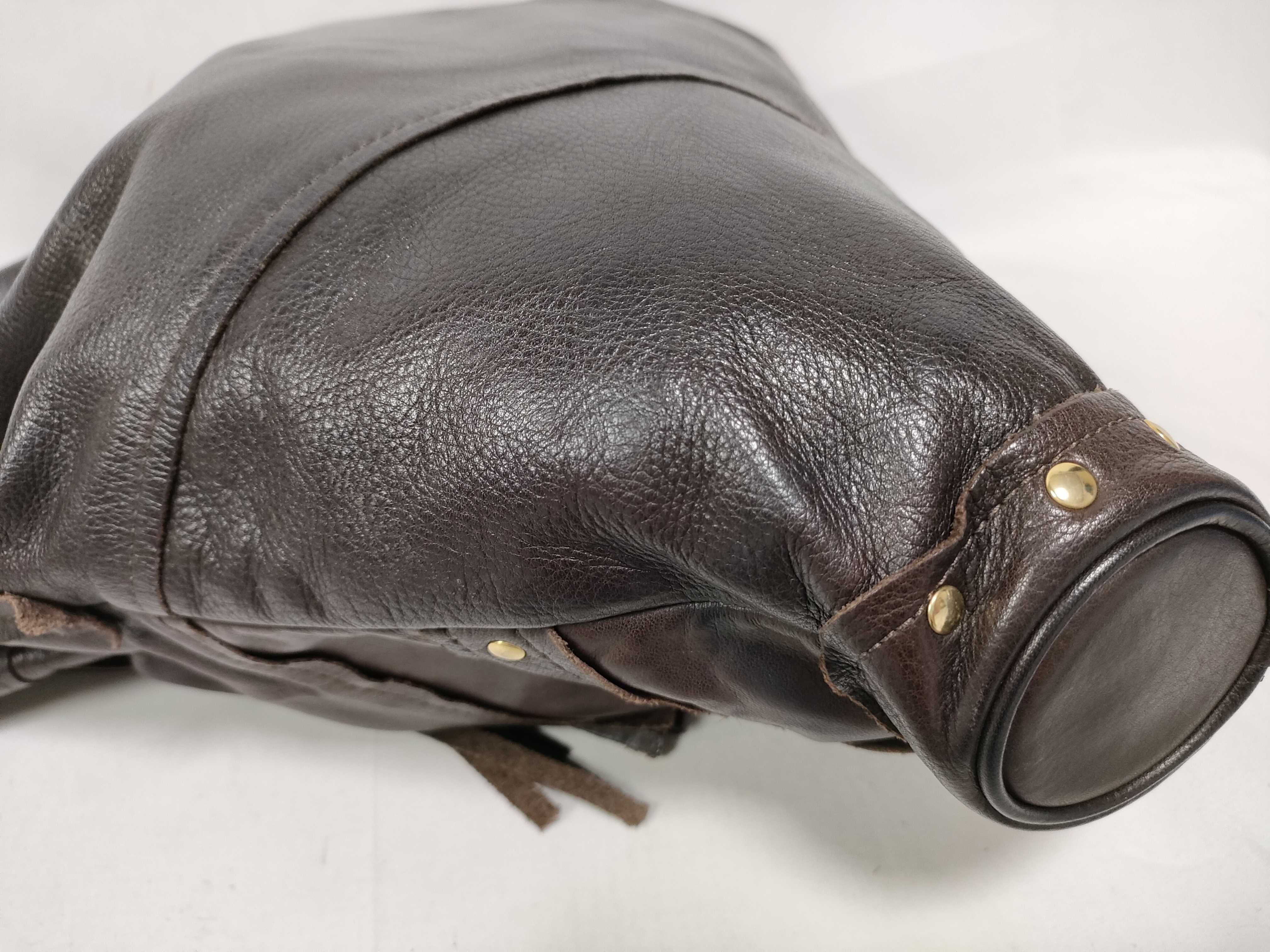 Leather Drawstring Shoulder Bag — view 5
