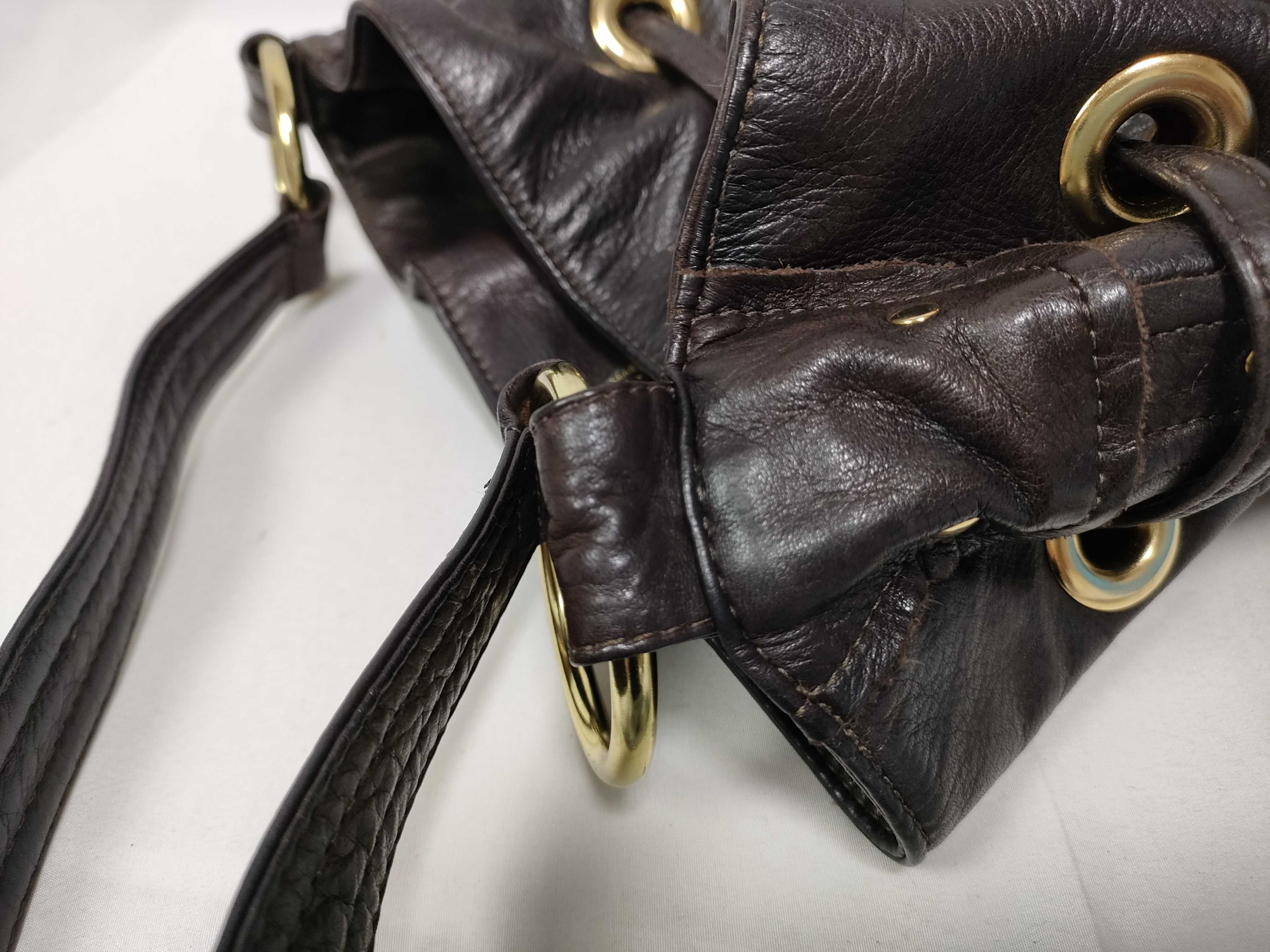 Leather Drawstring Shoulder Bag — view 8