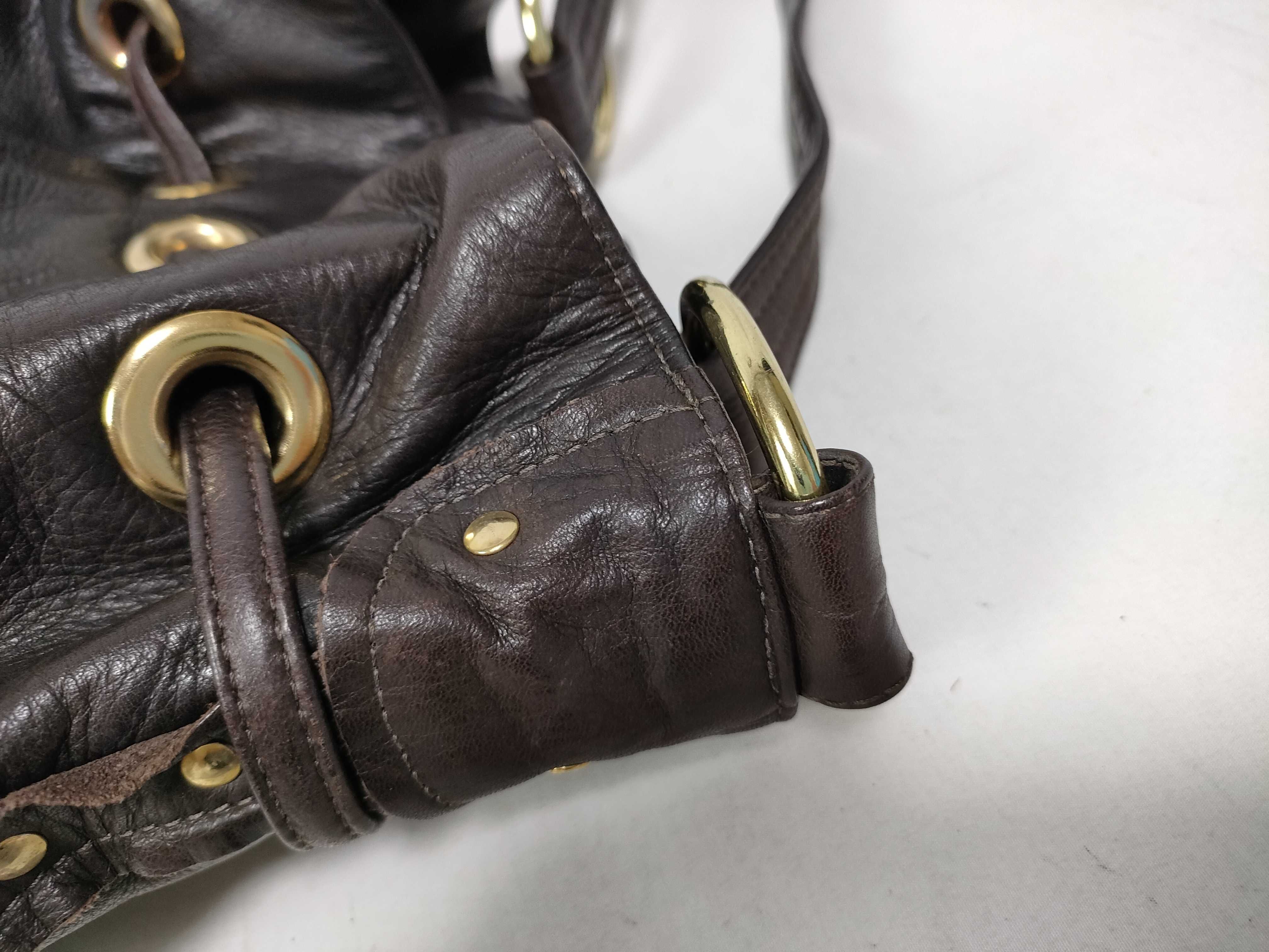 Leather Drawstring Shoulder Bag — view 9