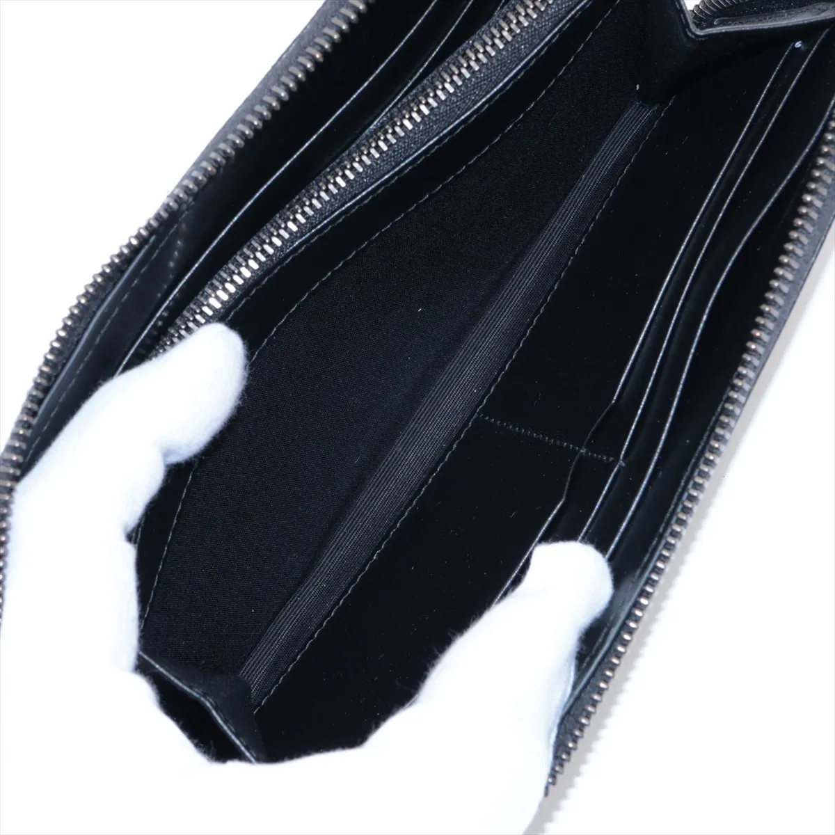 Serpenti Scaliermann Leather Round Zip Wallet Black — view 6