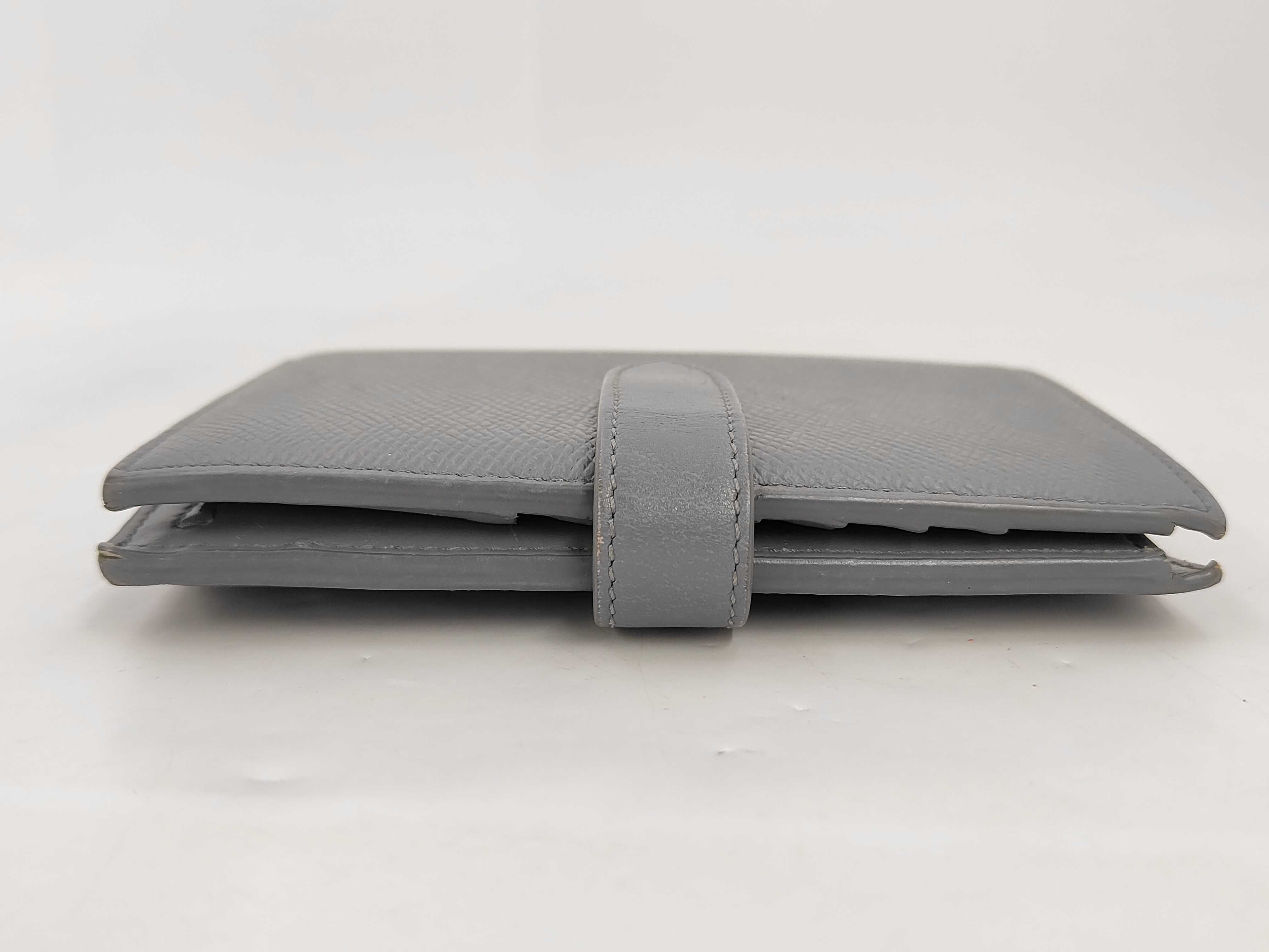 Leather Medium Strap Wallet, Gray — view 5