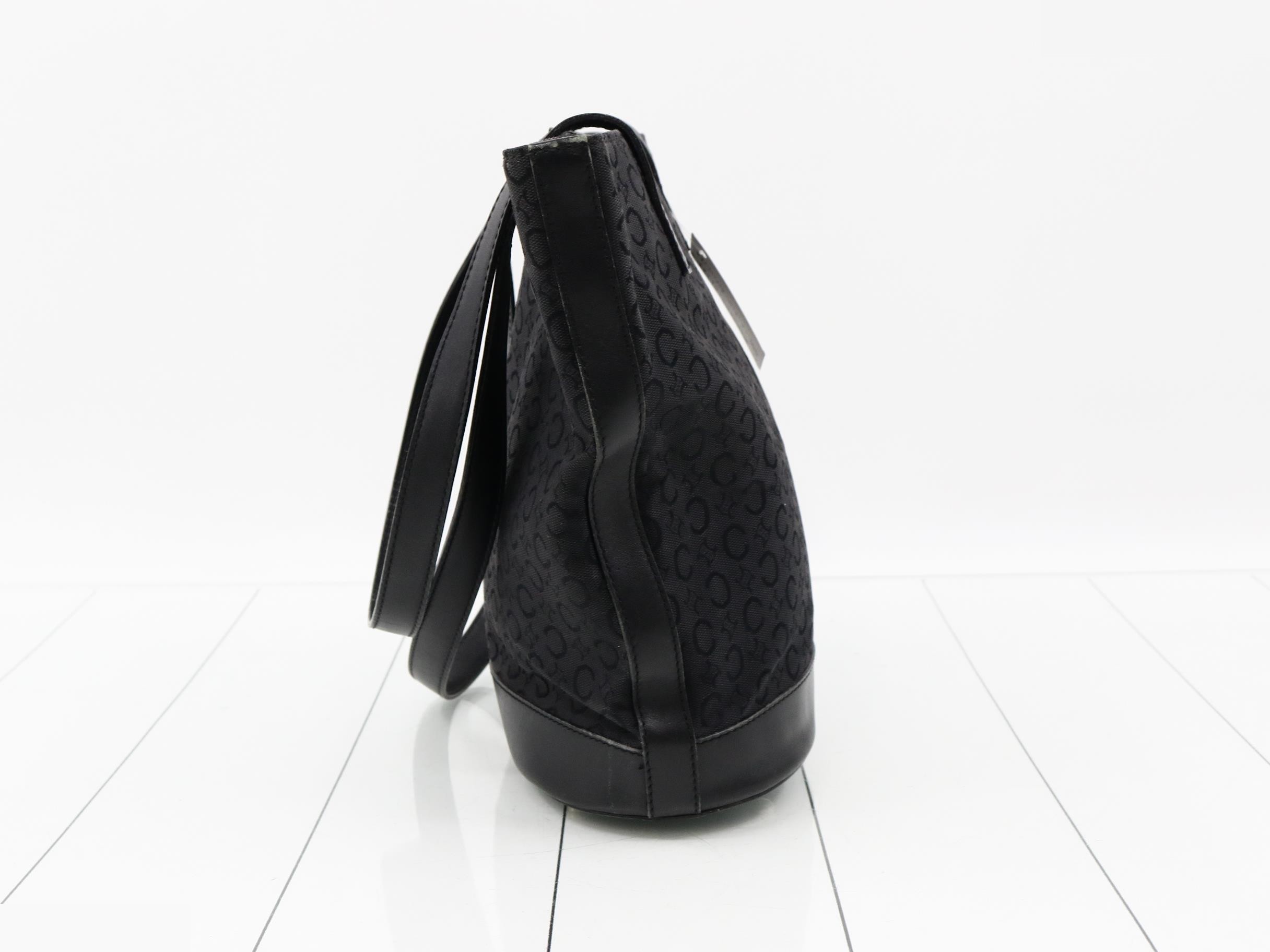 C Macadam Canvas/Leather Tote Bag, Black — view 3