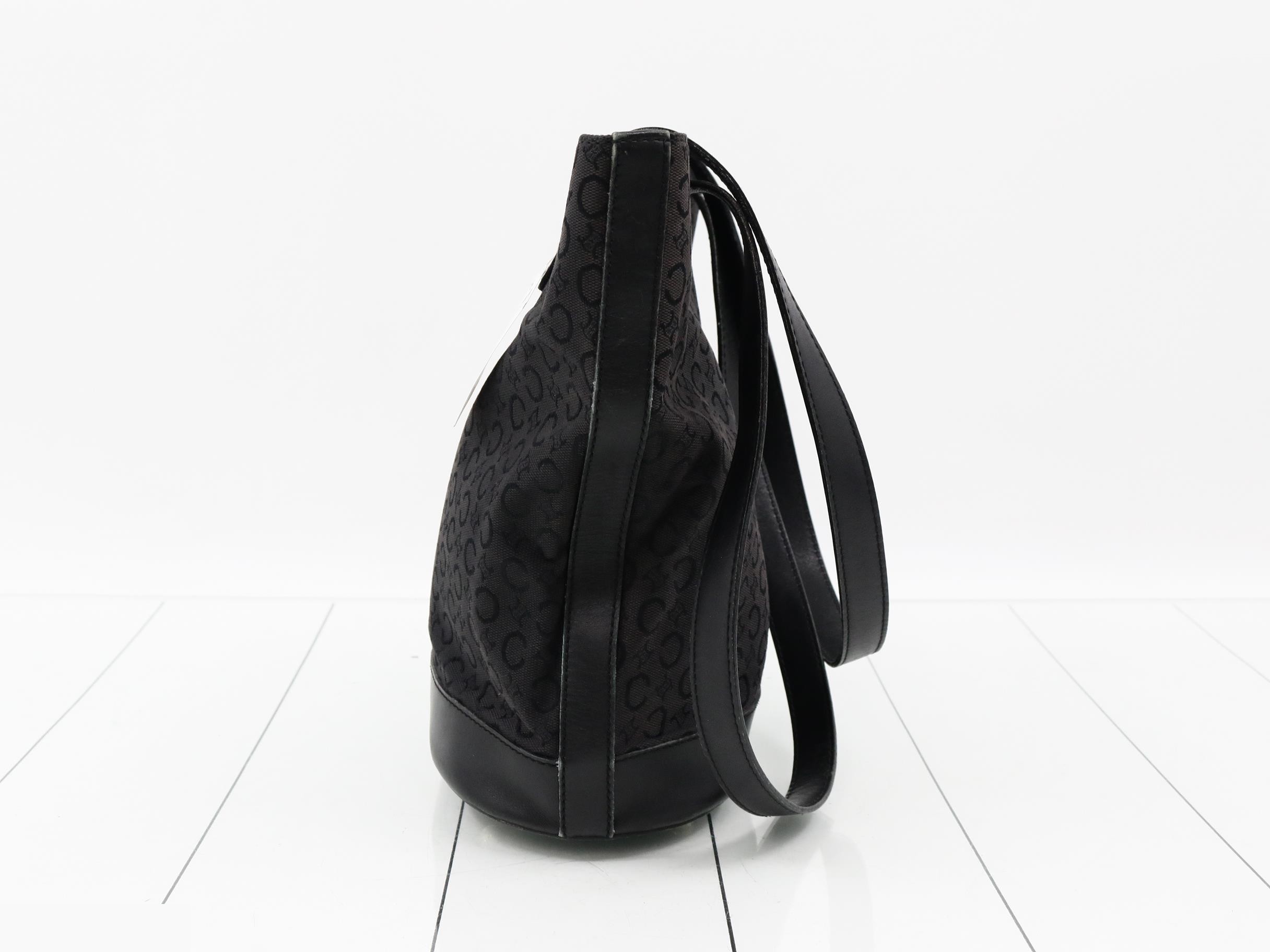 C Macadam Canvas/Leather Tote Bag, Black — view 4