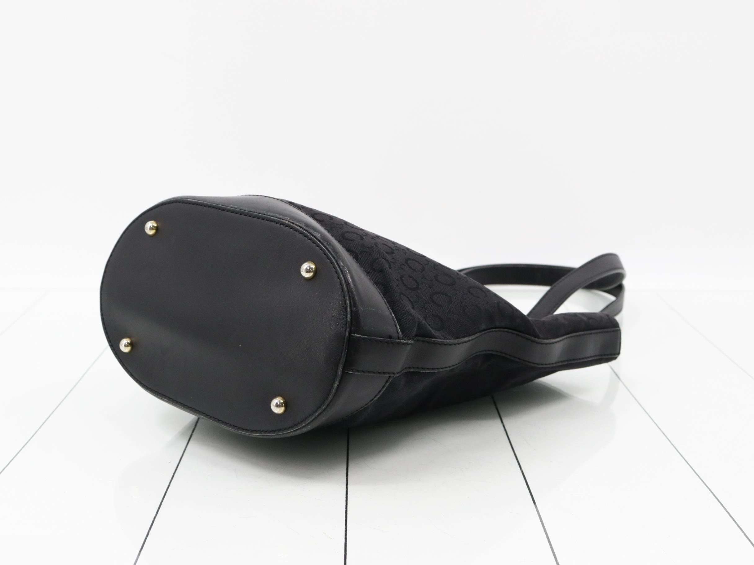 C Macadam Canvas/Leather Tote Bag, Black — view 6