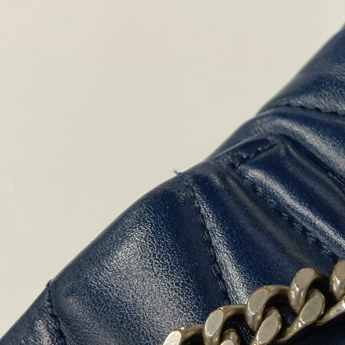 Loulou Leather Chain Shoulder Bag, Blue, 494699 — view 12