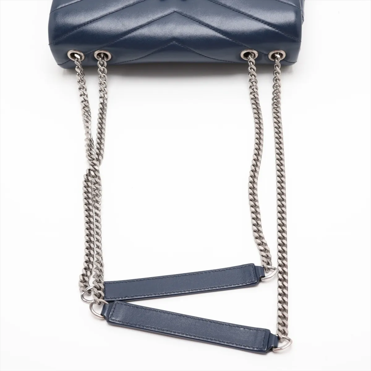 Loulou Leather Chain Shoulder Bag, Blue, 494699 — view 5