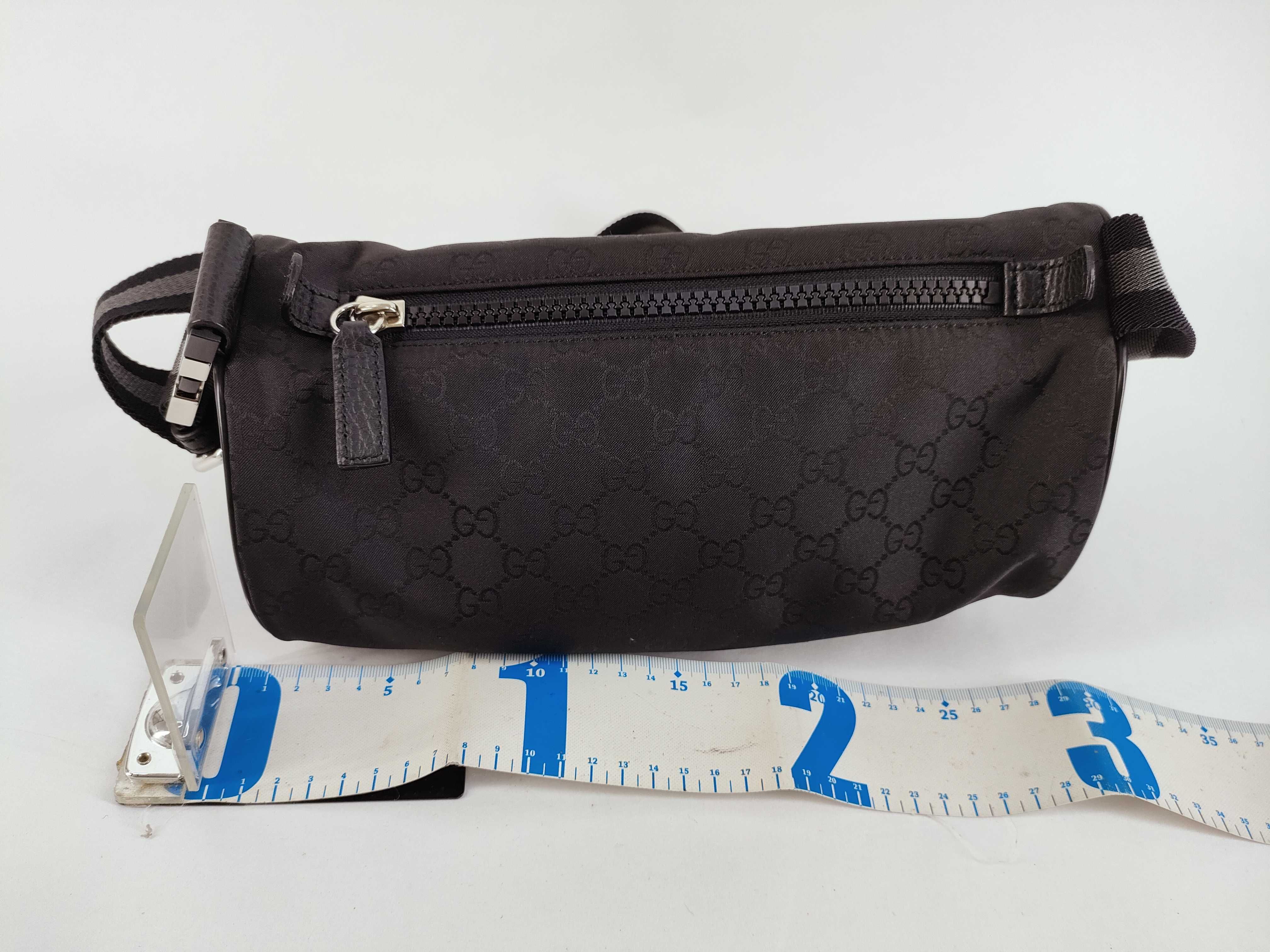 GG Canvas Gucci GG Nylon x Leather Body Bag Black 449182 Outlet Shoulder Bag — view 2