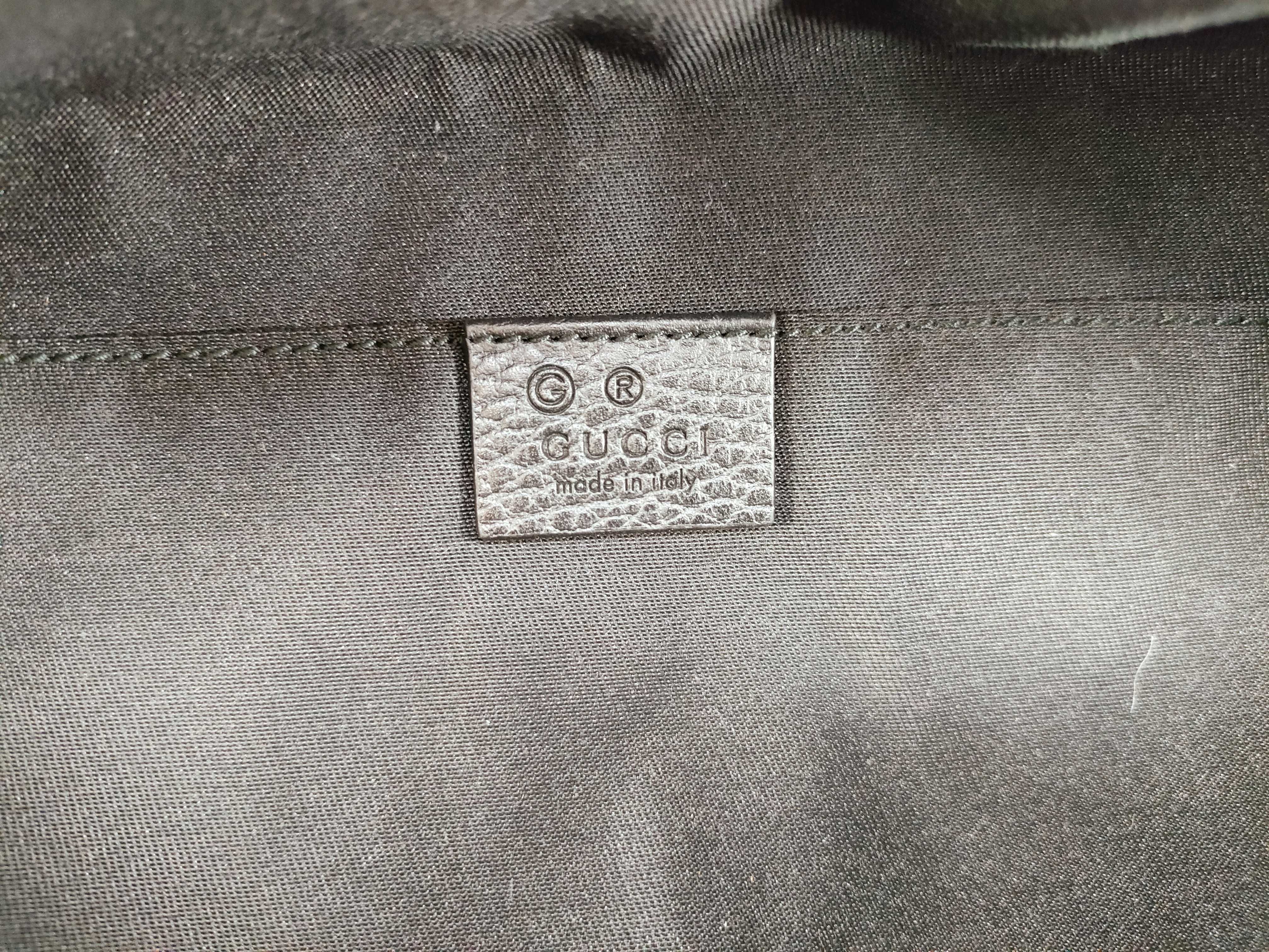 GG Canvas Gucci GG Nylon x Leather Body Bag Black 449182 Outlet Shoulder Bag — view 11
