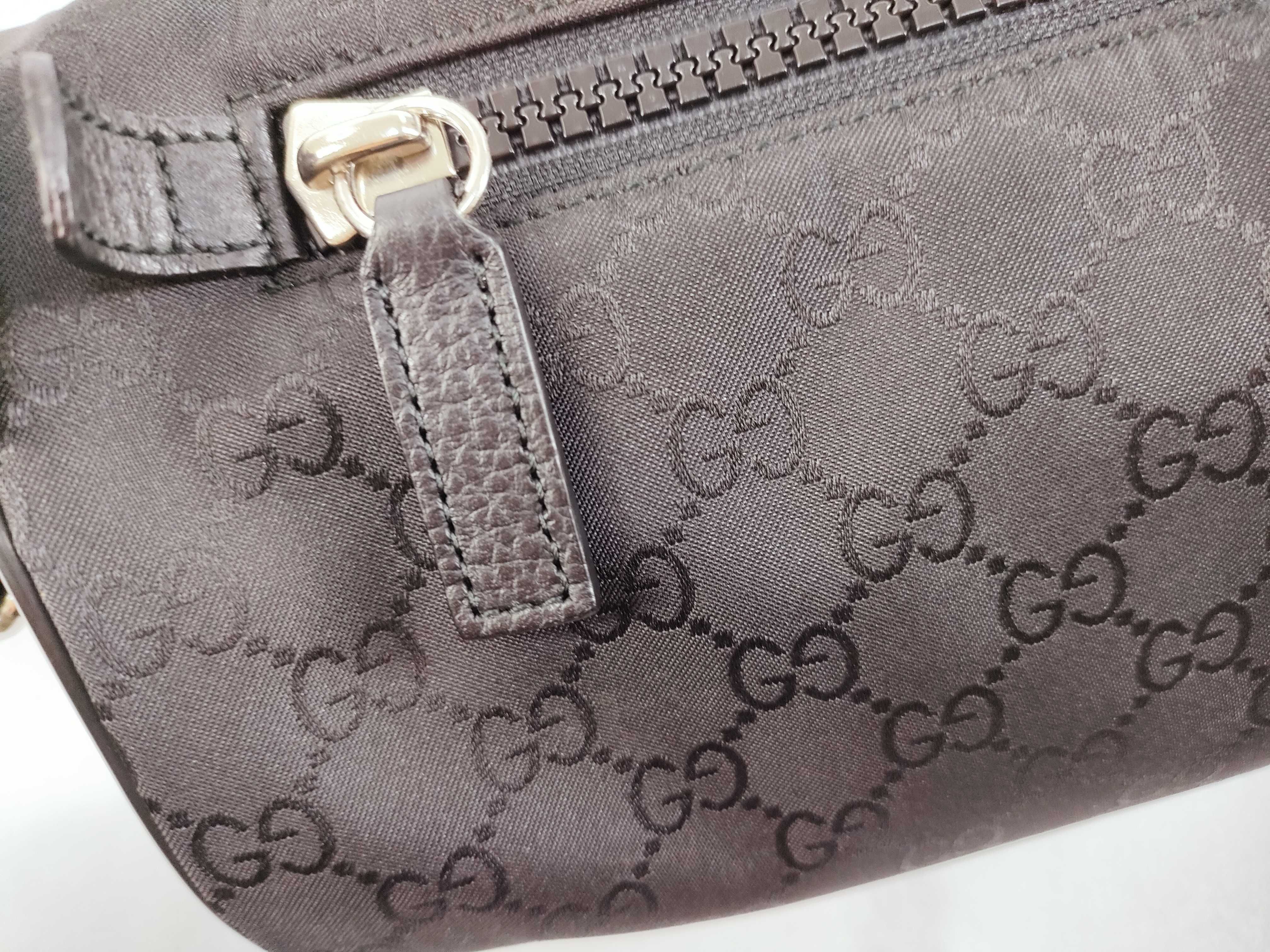GG Canvas Gucci GG Nylon x Leather Body Bag Black 449182 Outlet Shoulder Bag — view 13