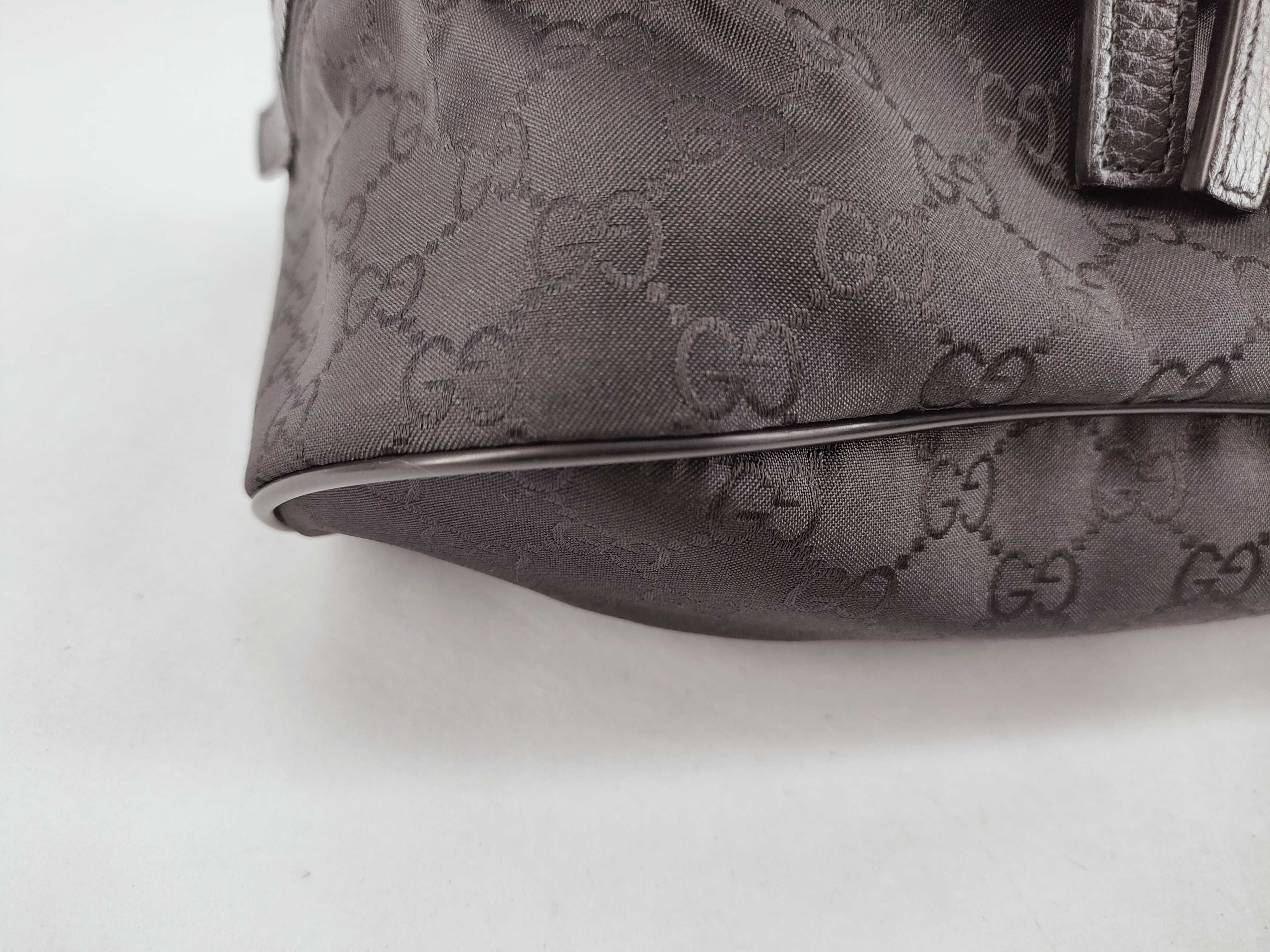 GG Canvas Gucci GG Nylon x Leather Body Bag Black 449182 Outlet Shoulder Bag — view 6