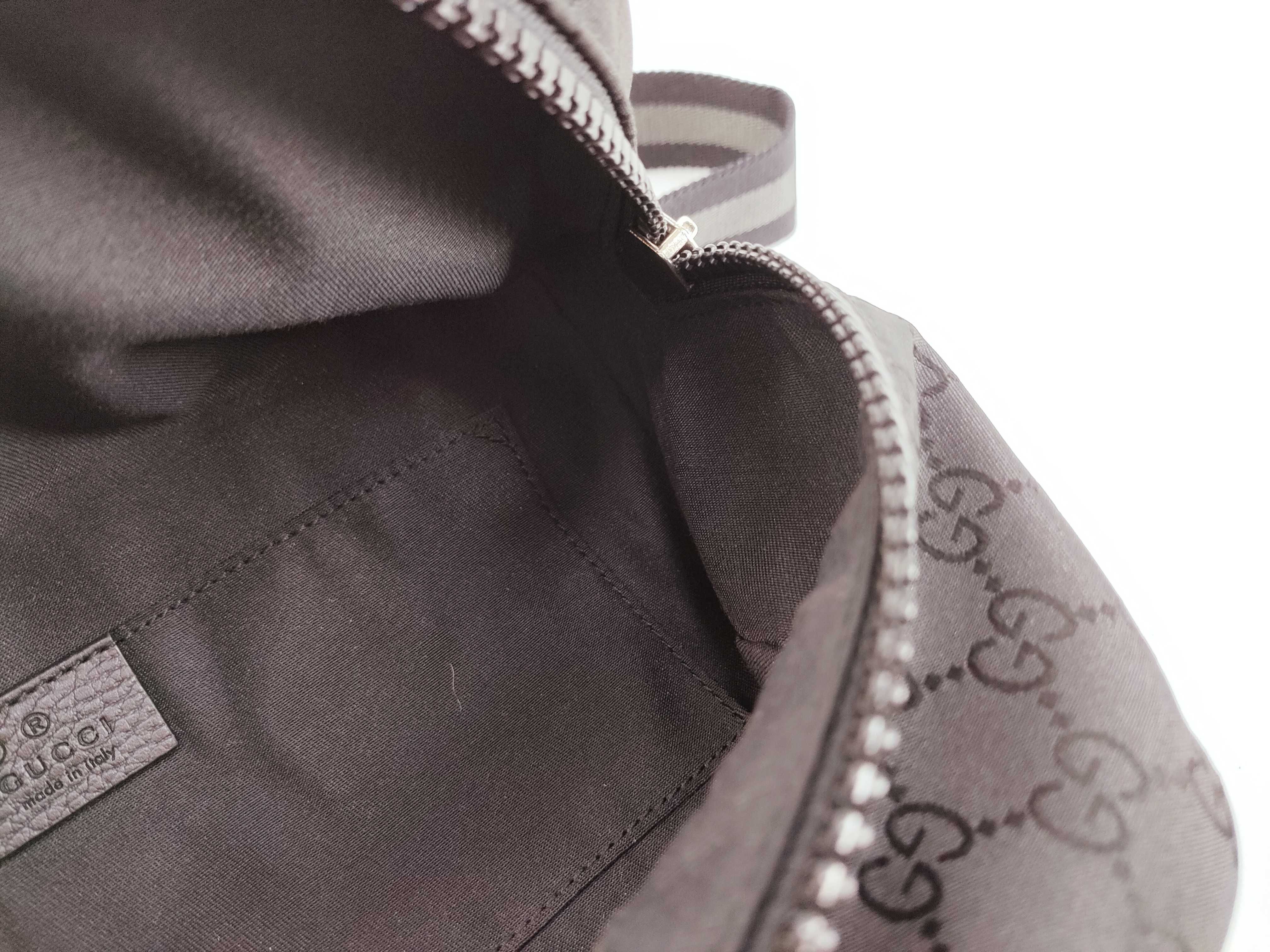 GG Canvas Gucci GG Nylon x Leather Body Bag Black 449182 Outlet Shoulder Bag — view 9